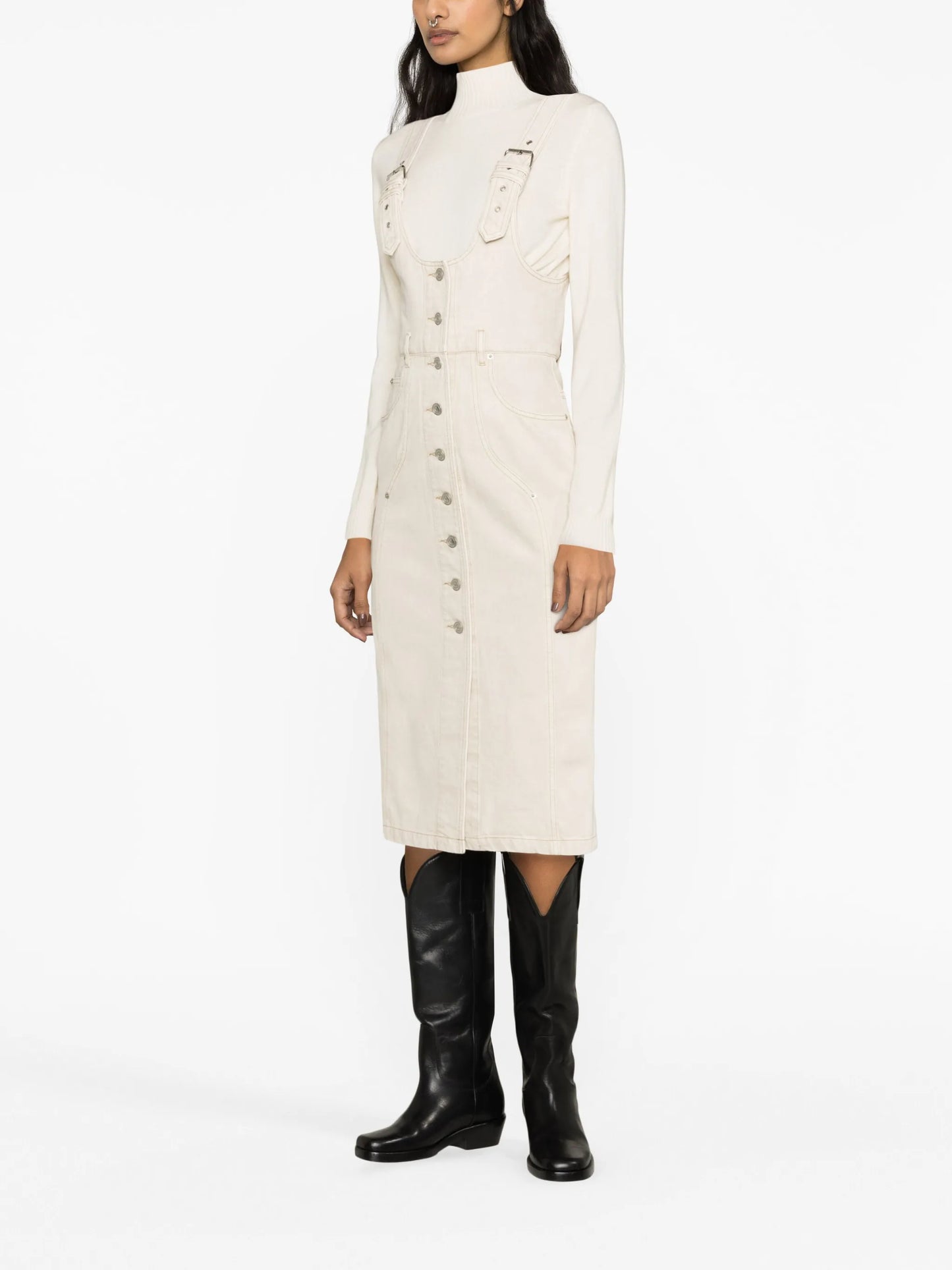 Filipine button-fastening midi dress