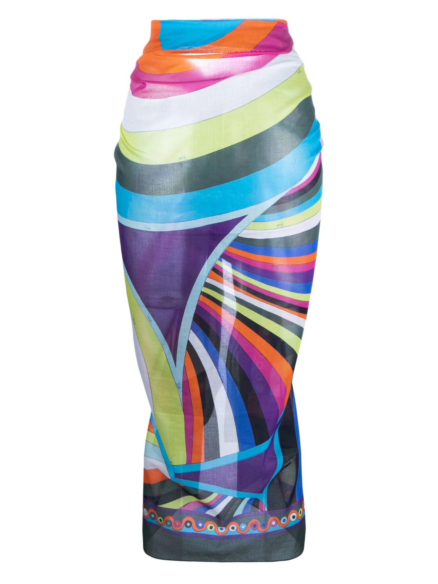 Iride-print cotton pareo skirt