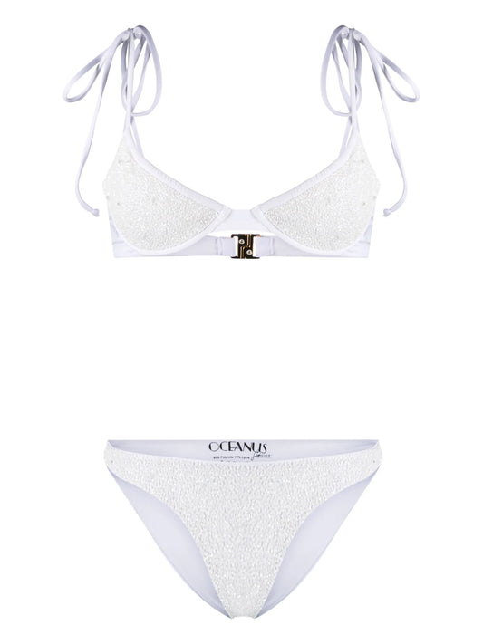 Ariel bead-embellished bikini