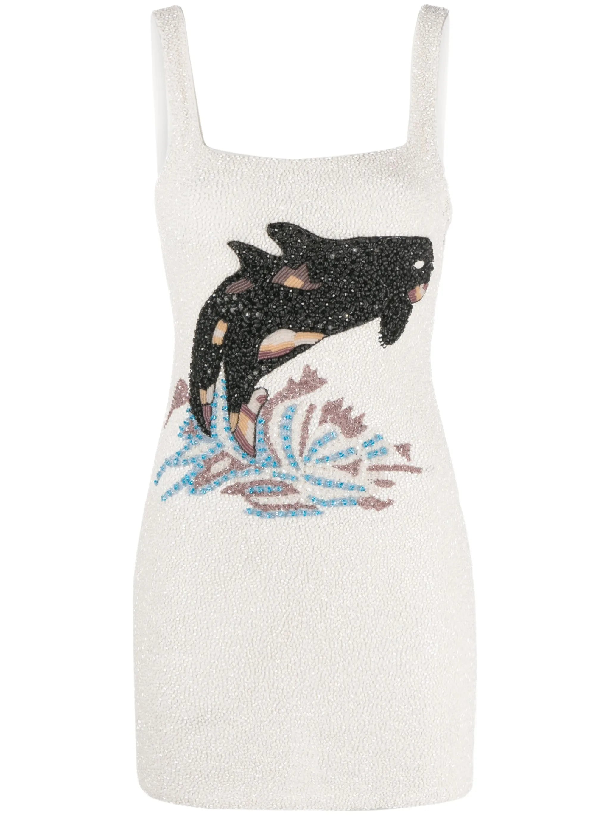 Marina dolphin-embellished minidress