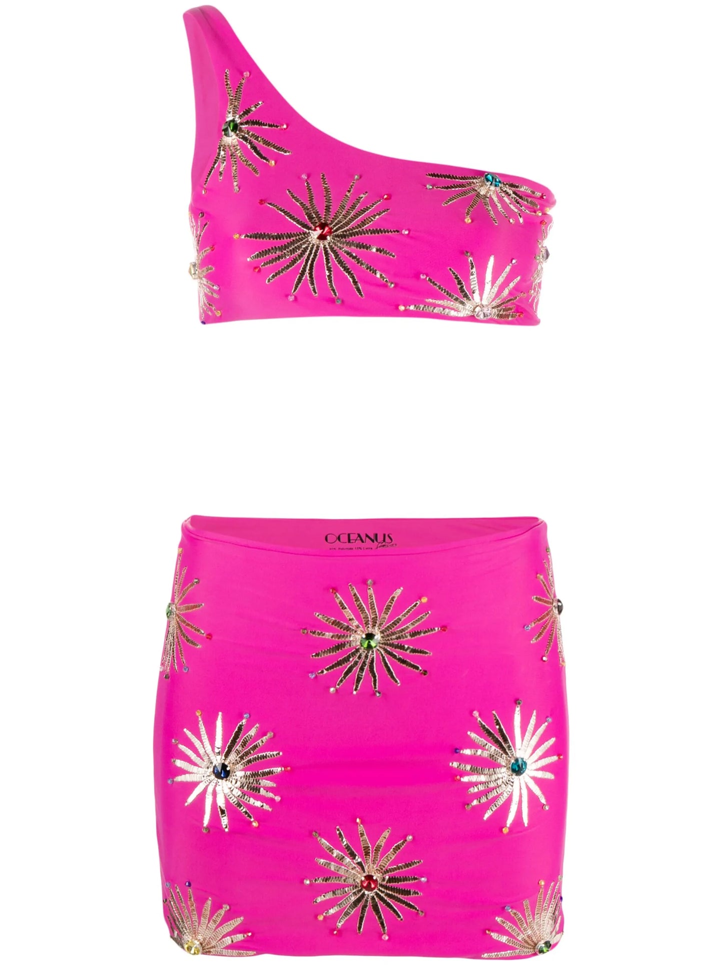 Callie sequin-embellished skirt and top set