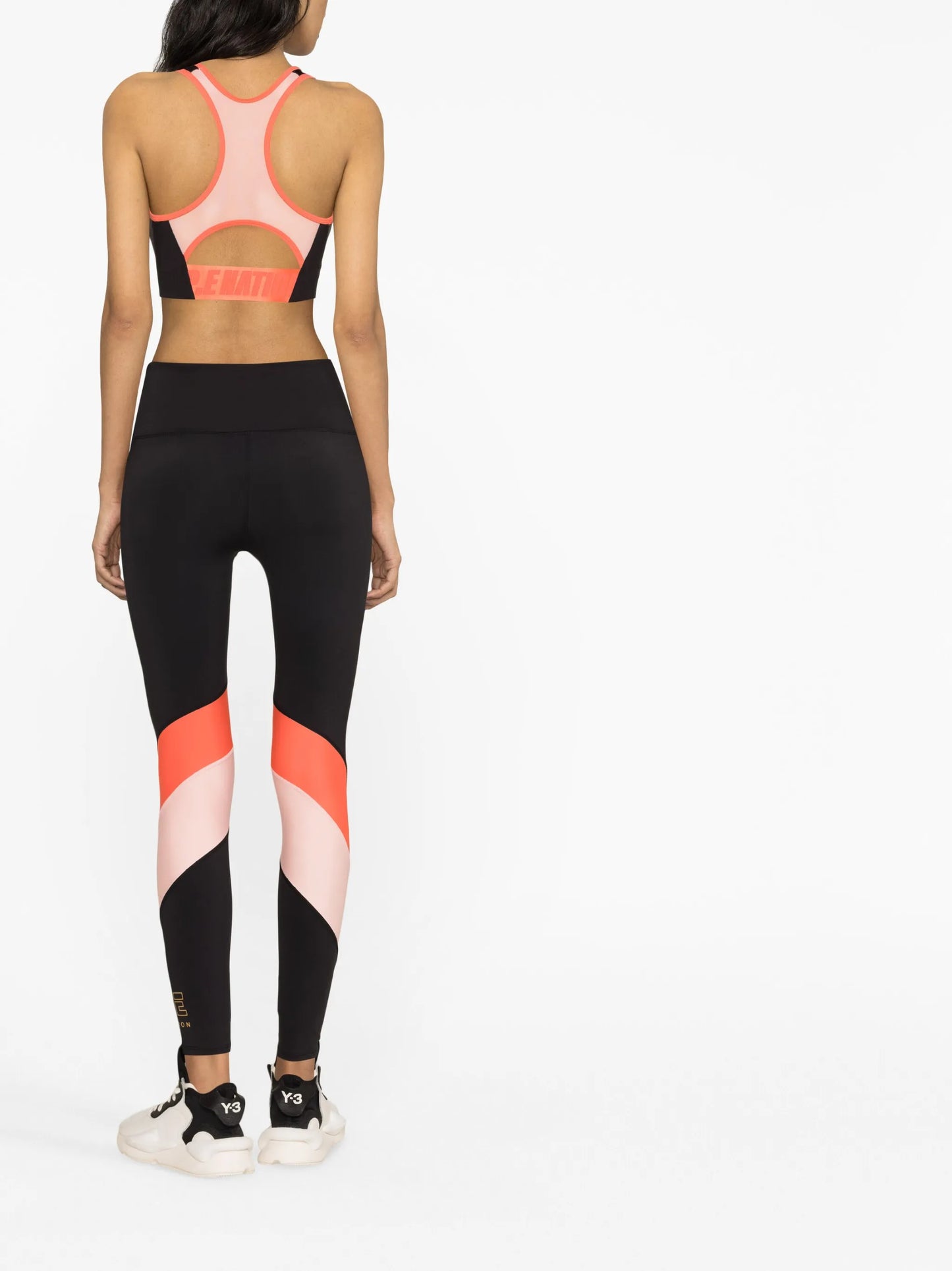 logo-print racerback sports bra