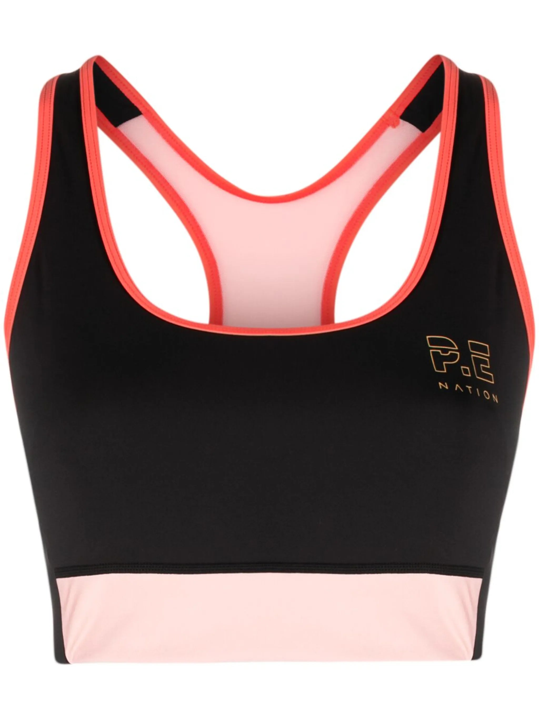 logo-print racerback sports bra