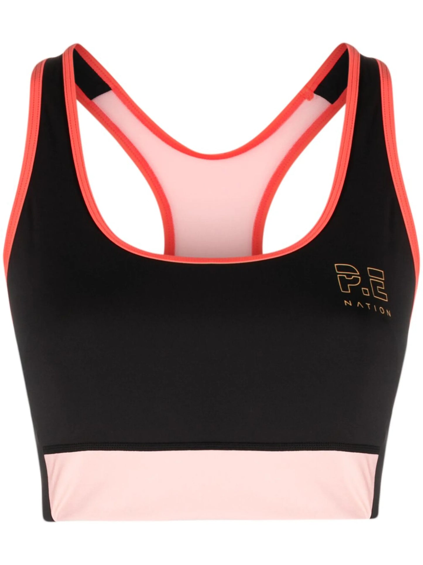 logo-print racerback sports bra