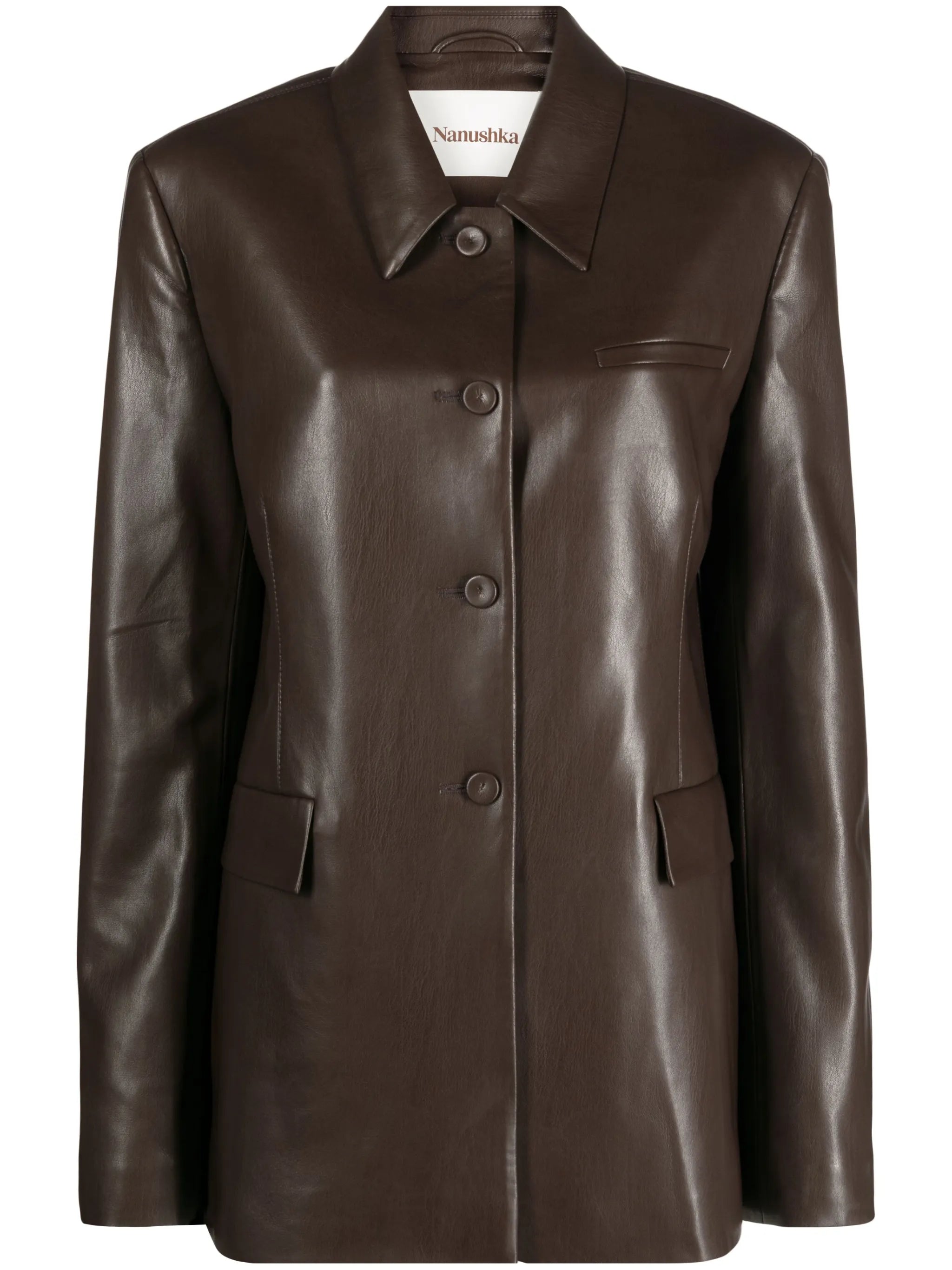 Hadasa faux-leather blazer