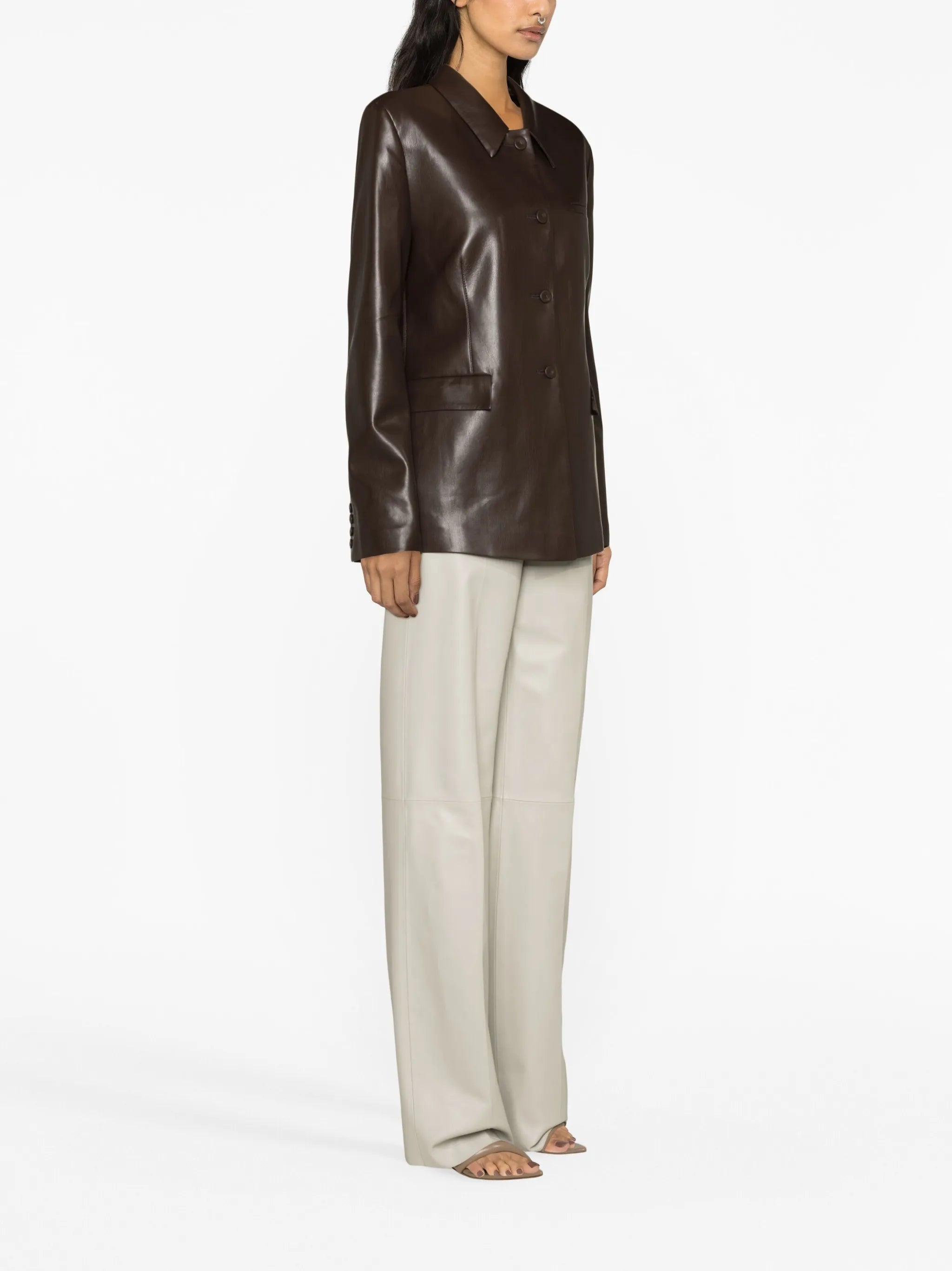 Hadasa faux-leather blazer