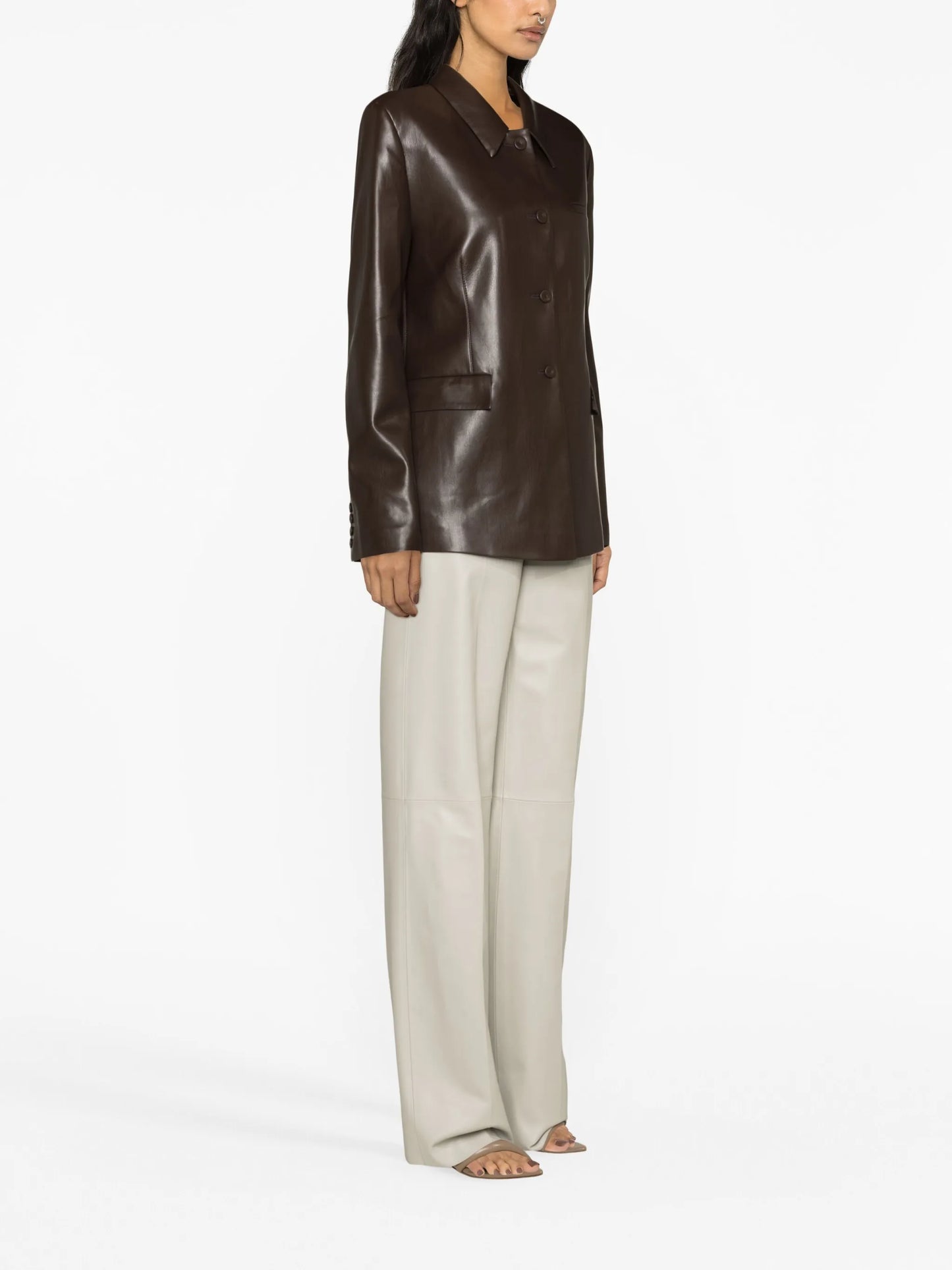 Hadasa faux-leather blazer