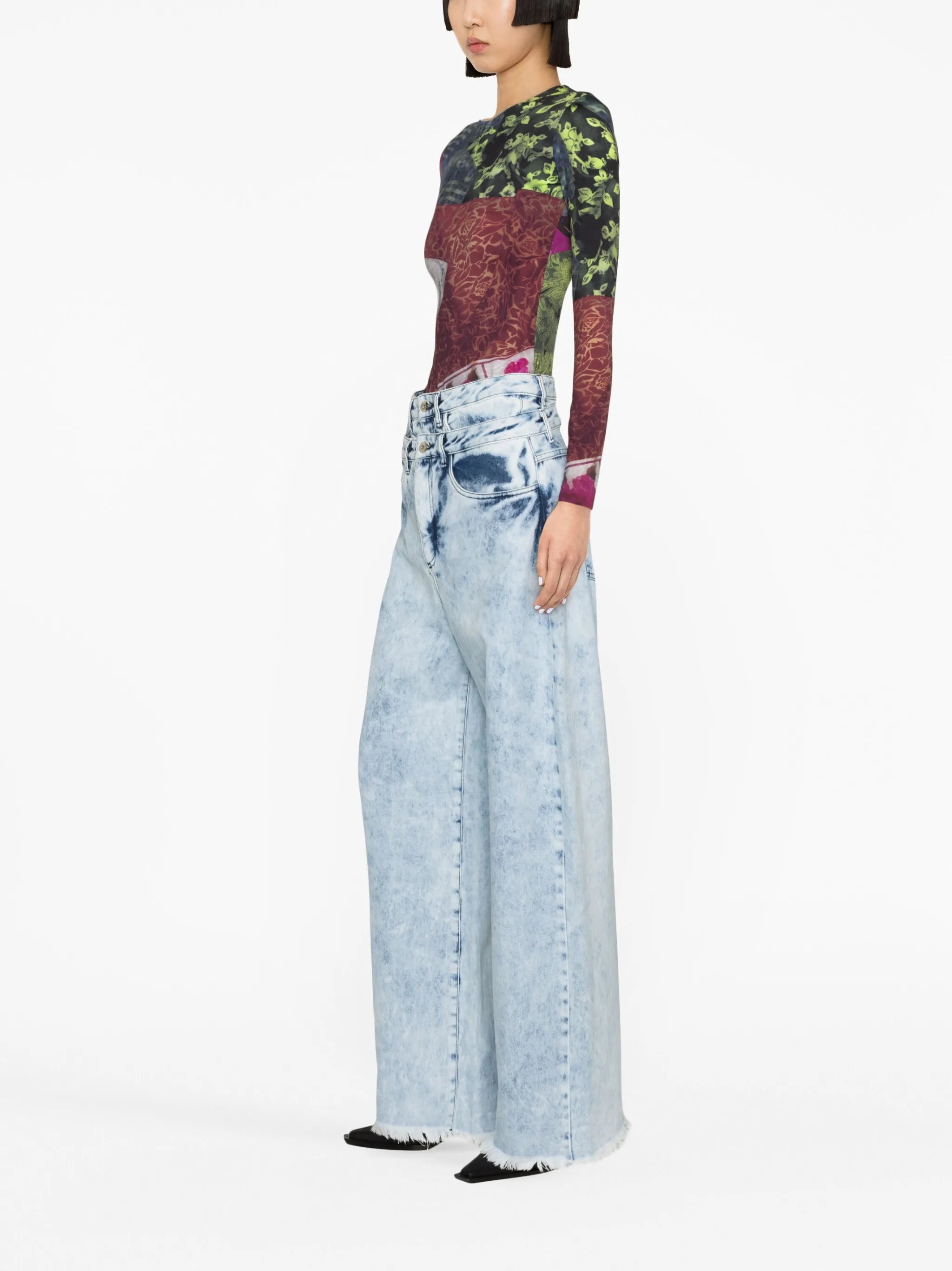 Double-waist boyfriend jeans