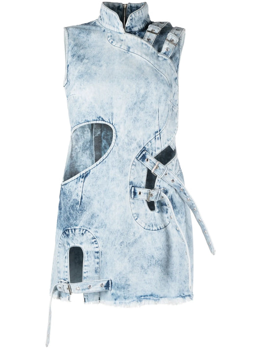 cut-out denim minidress