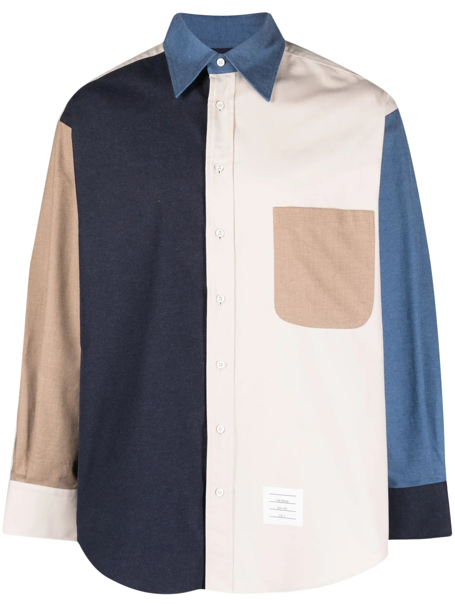 patchwork long-sleeve shirt