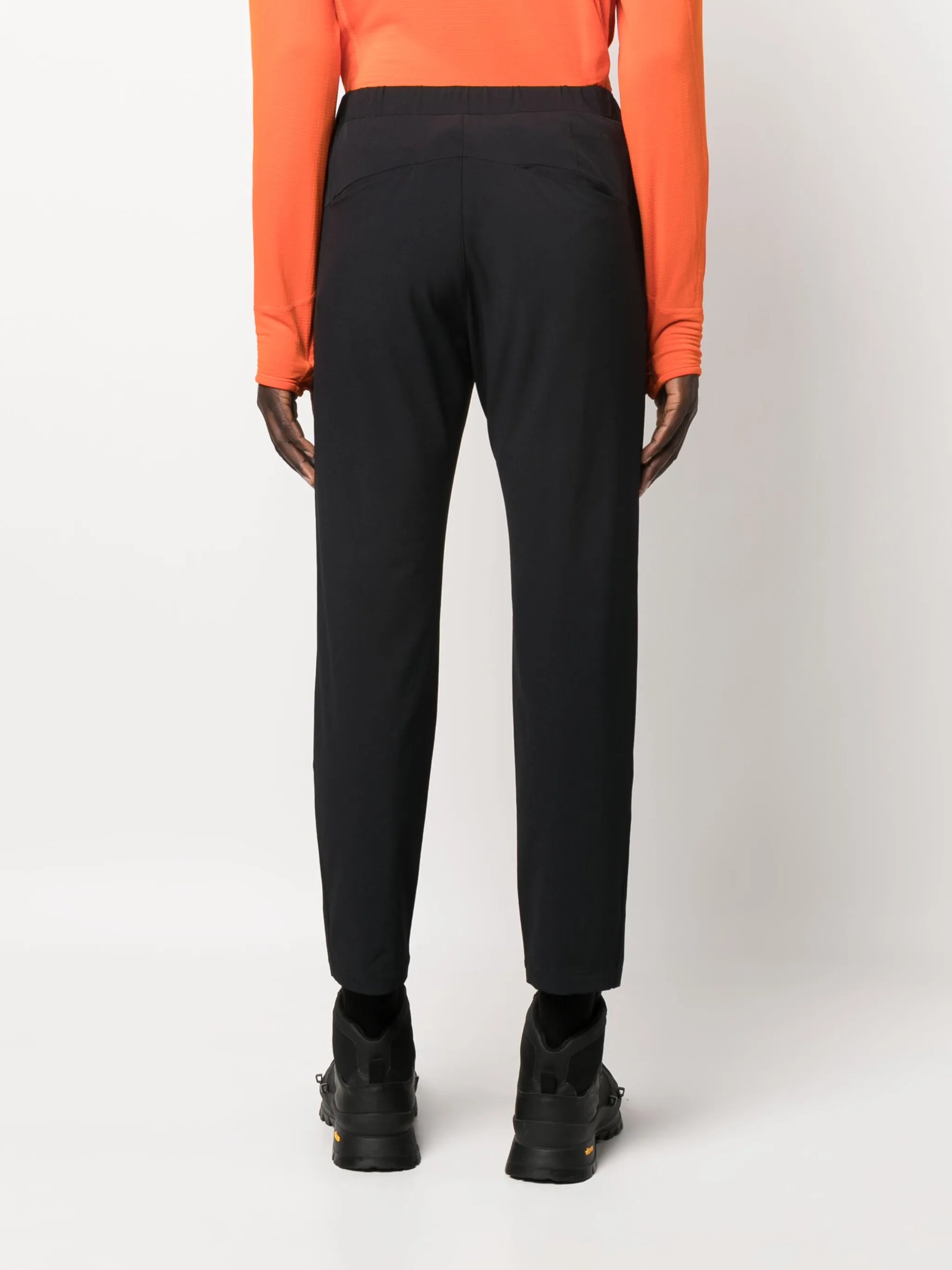 elasticated-waist cropped trousers