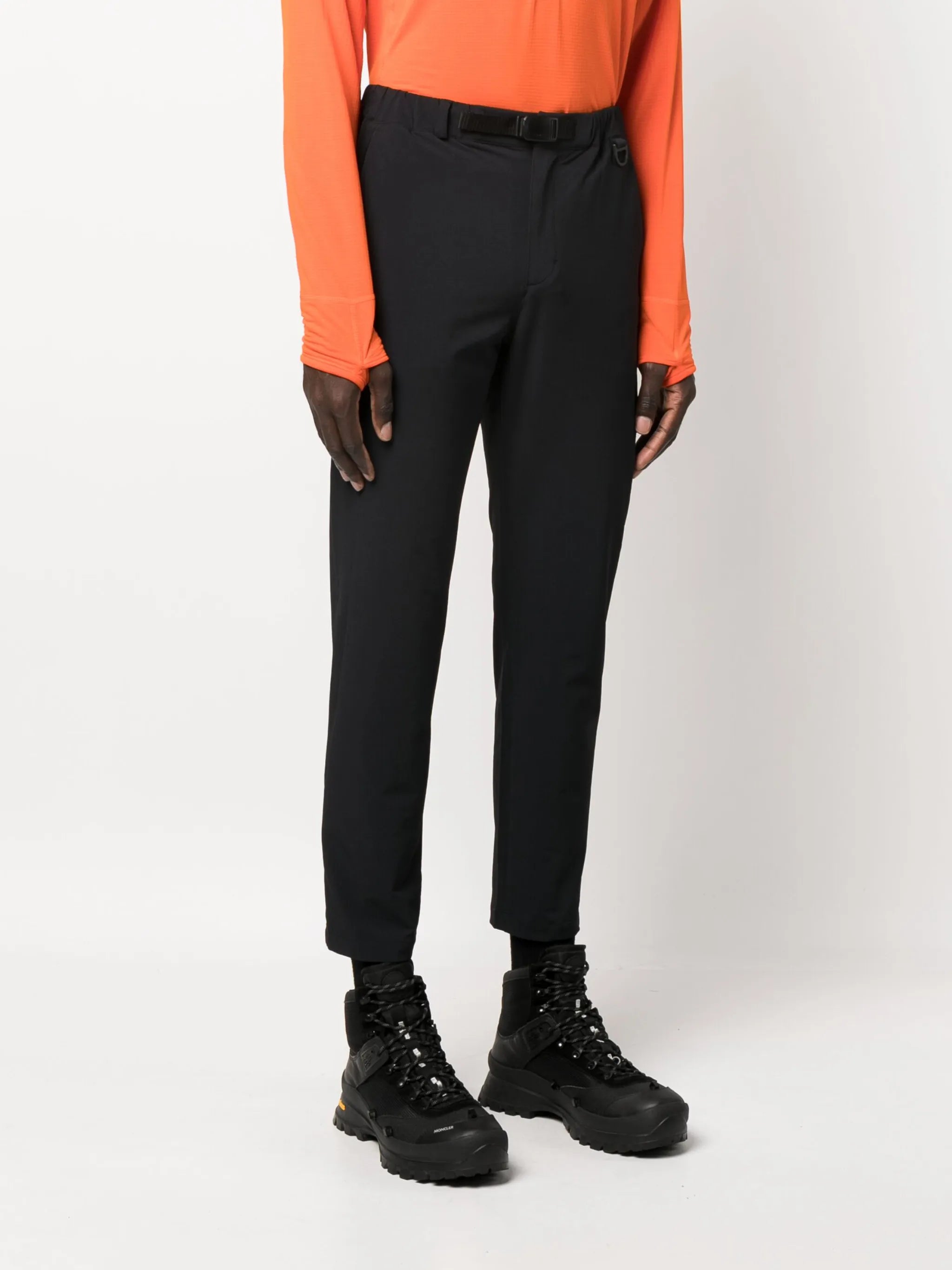 elasticated-waist cropped trousers