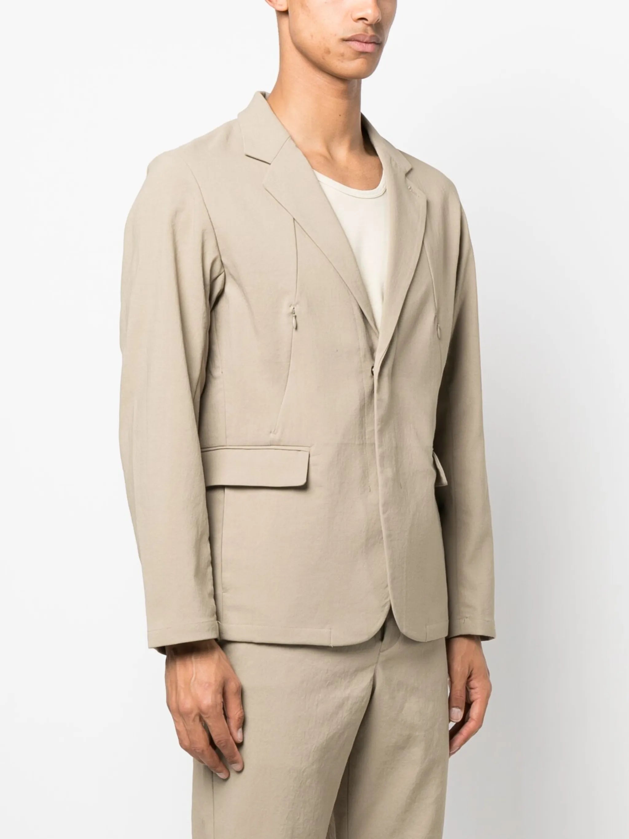 decorative zip-detail blazer