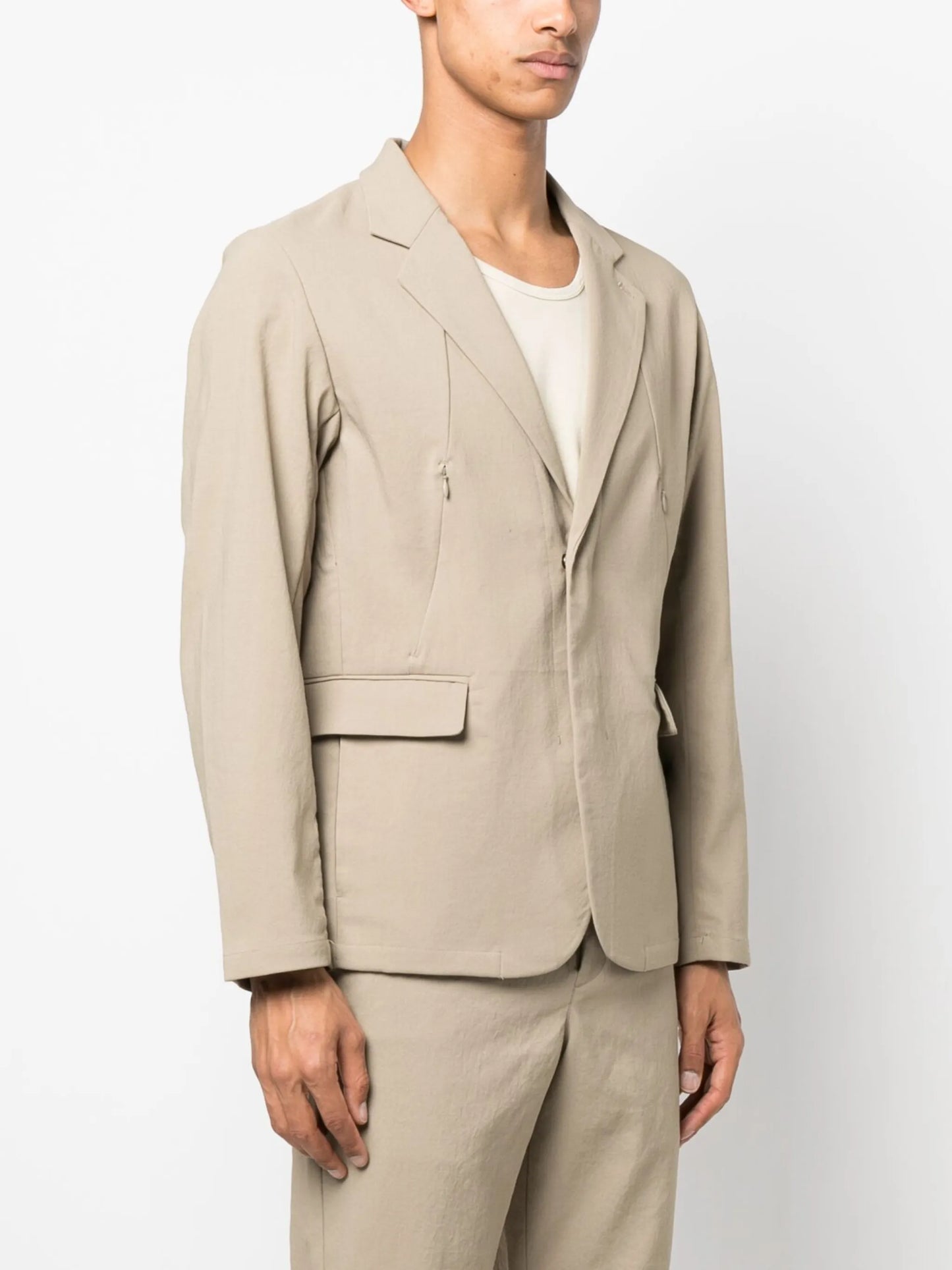 decorative zip-detail blazer
