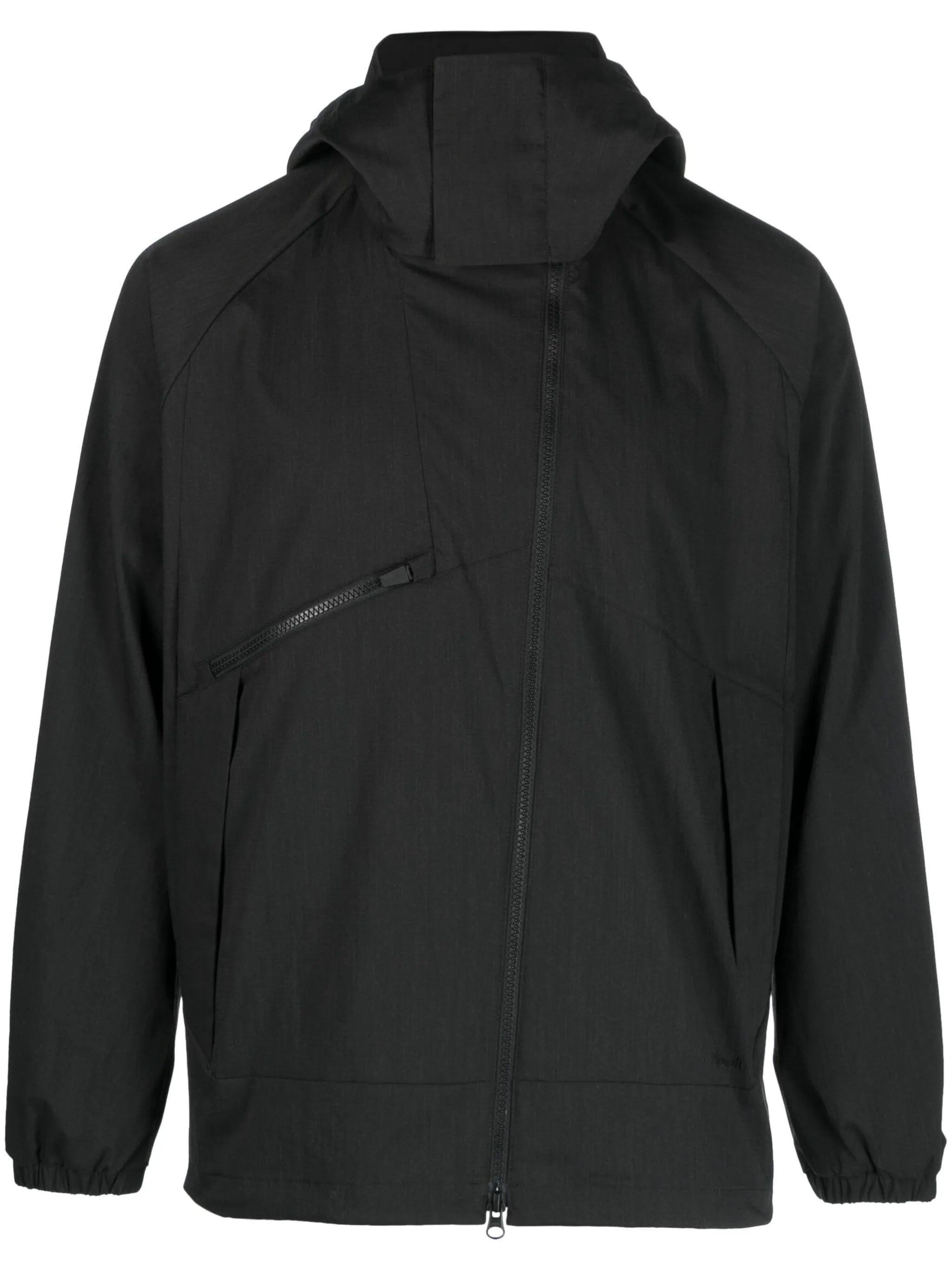 asymmetric-zip hooded jacket
