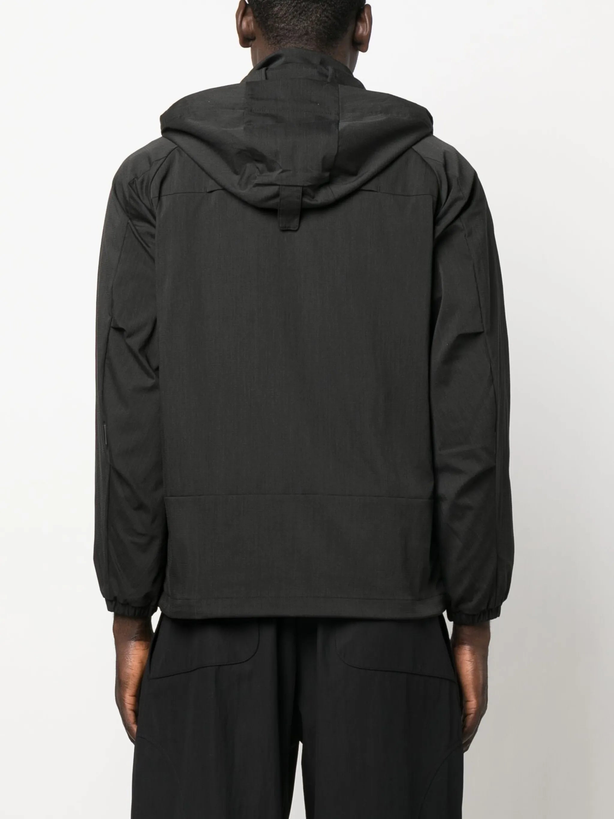asymmetric-zip hooded jacket