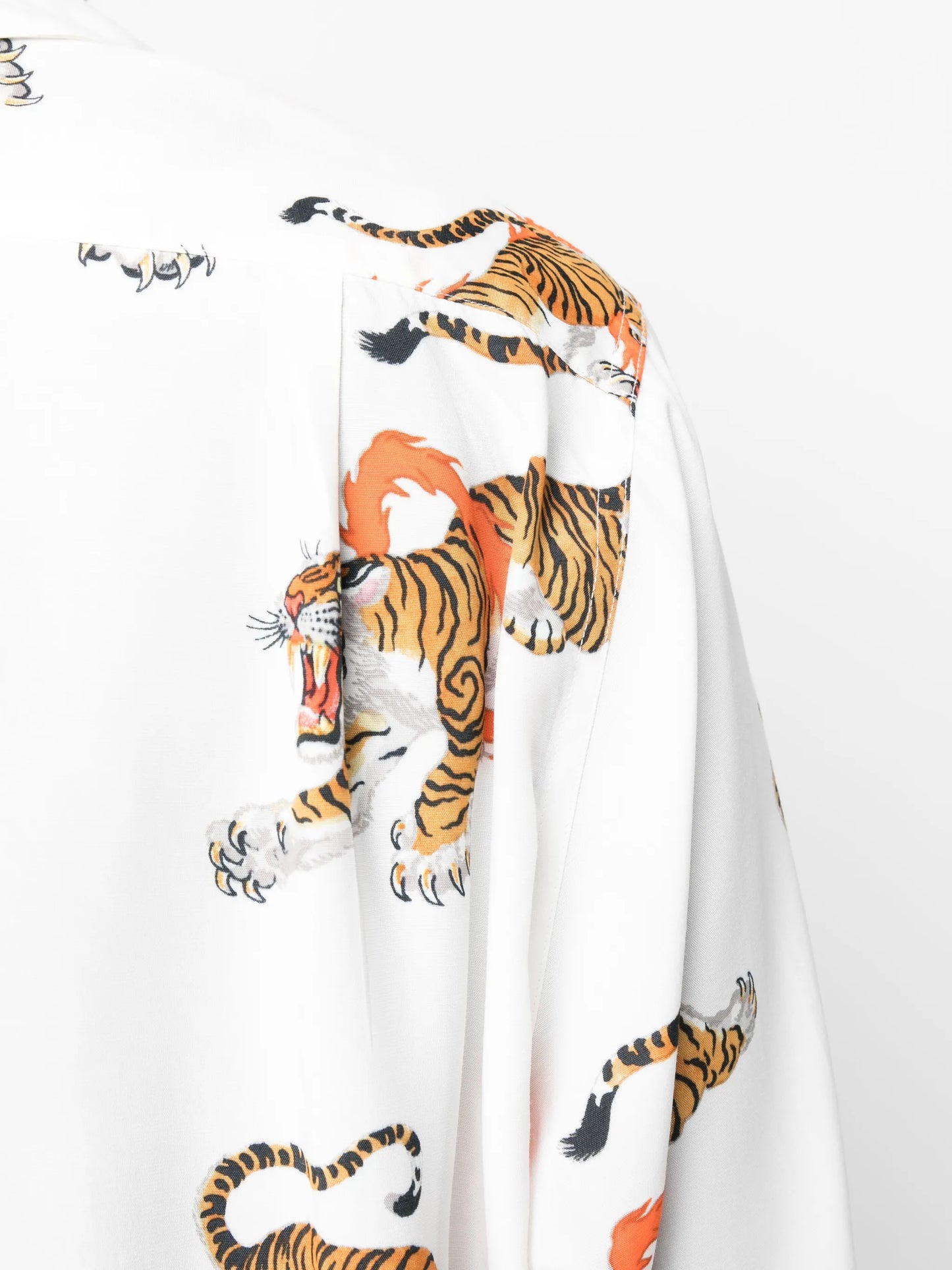 tiger-print long-sleeve shirt