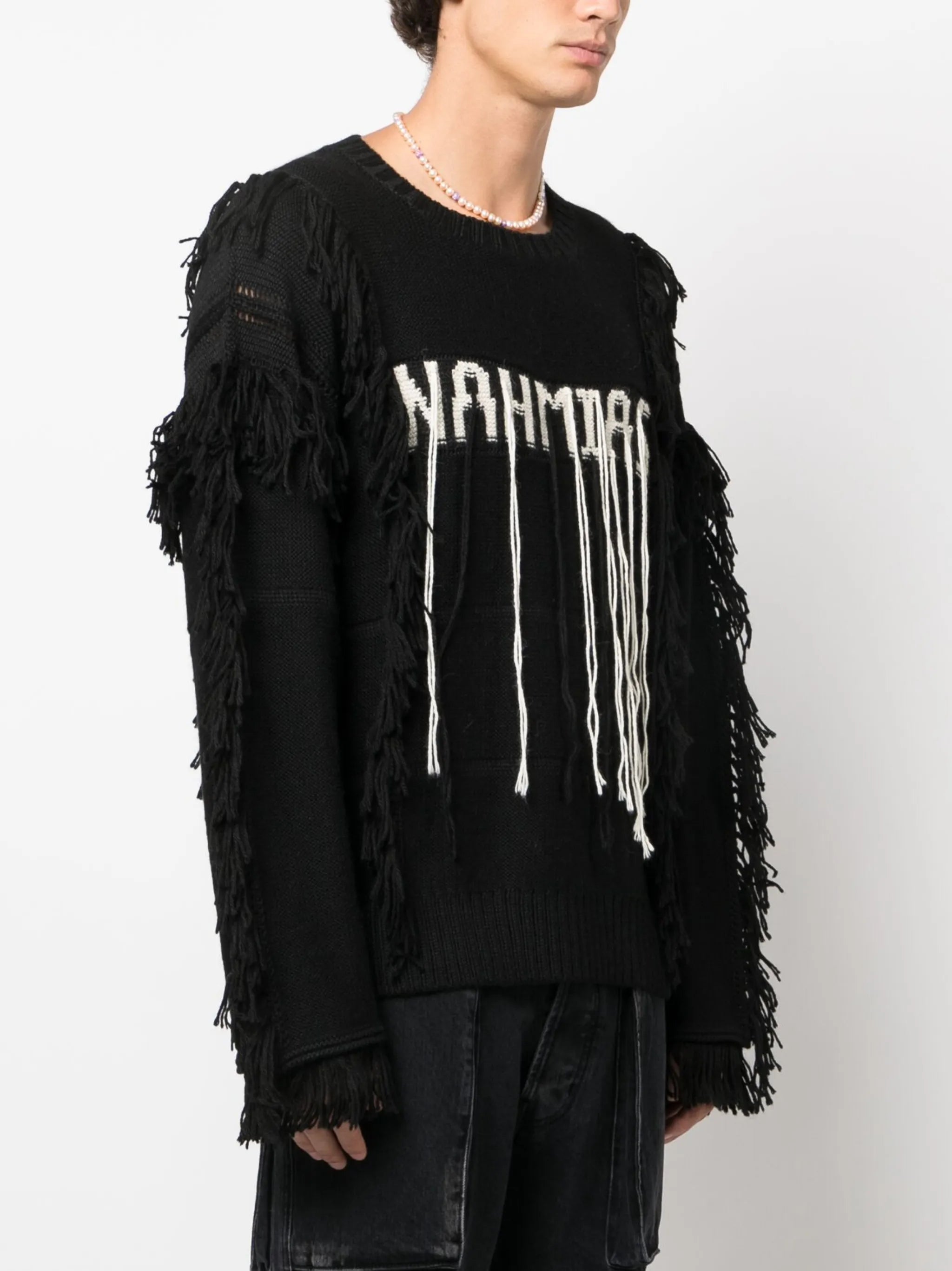 intarsia-knit logo alpaca wool jumper