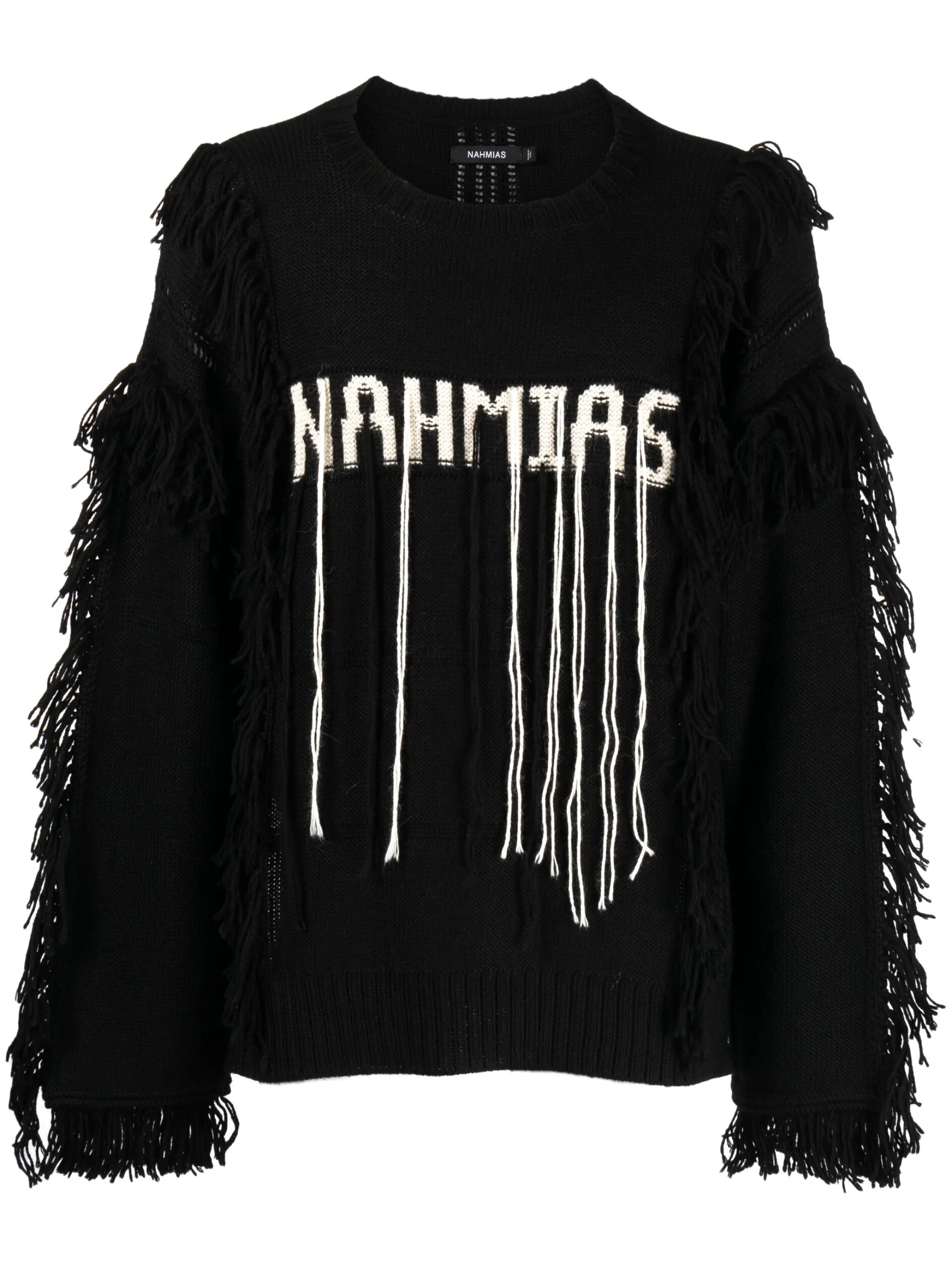 intarsia-knit logo alpaca wool jumper