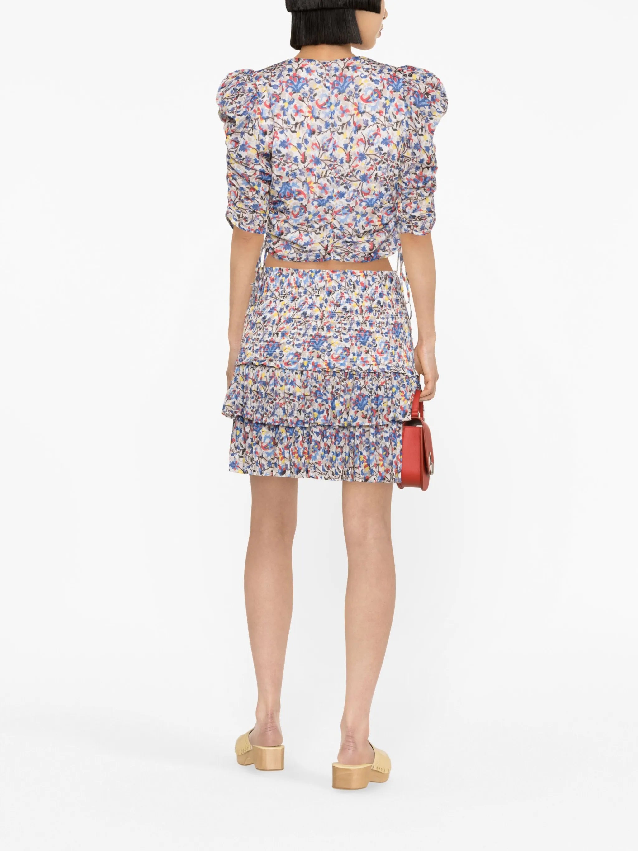 floral-print cotton top