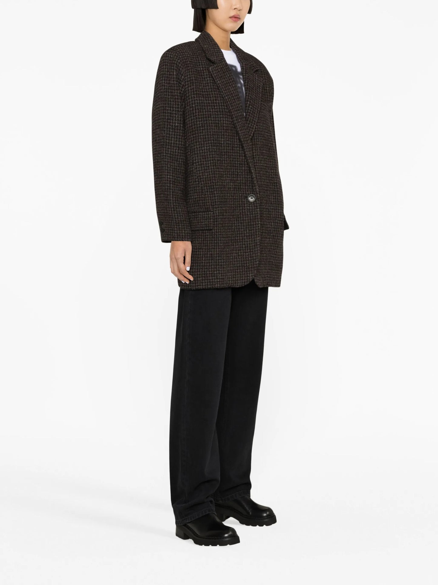 houndstooth wool blazer