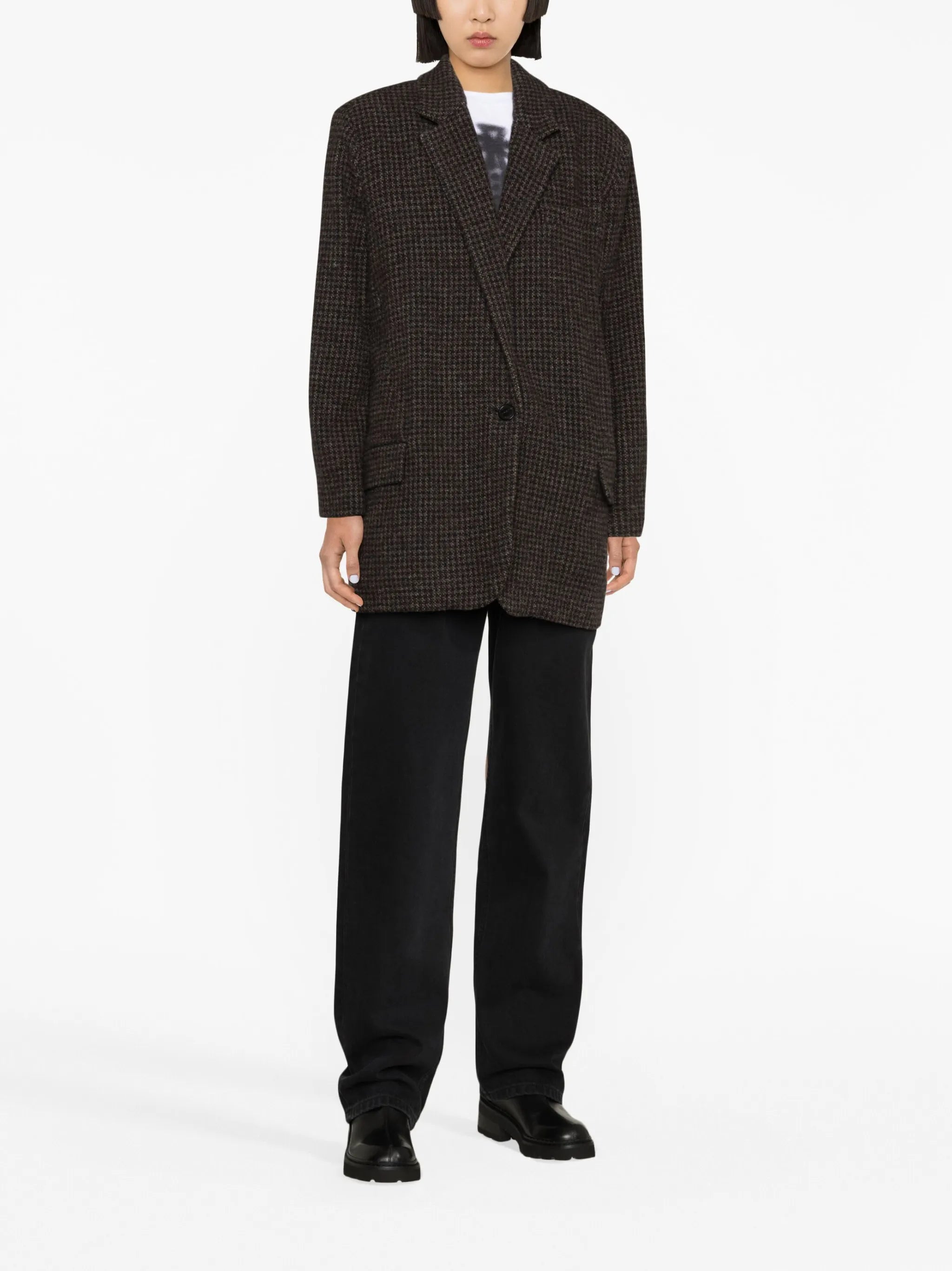 houndstooth wool blazer