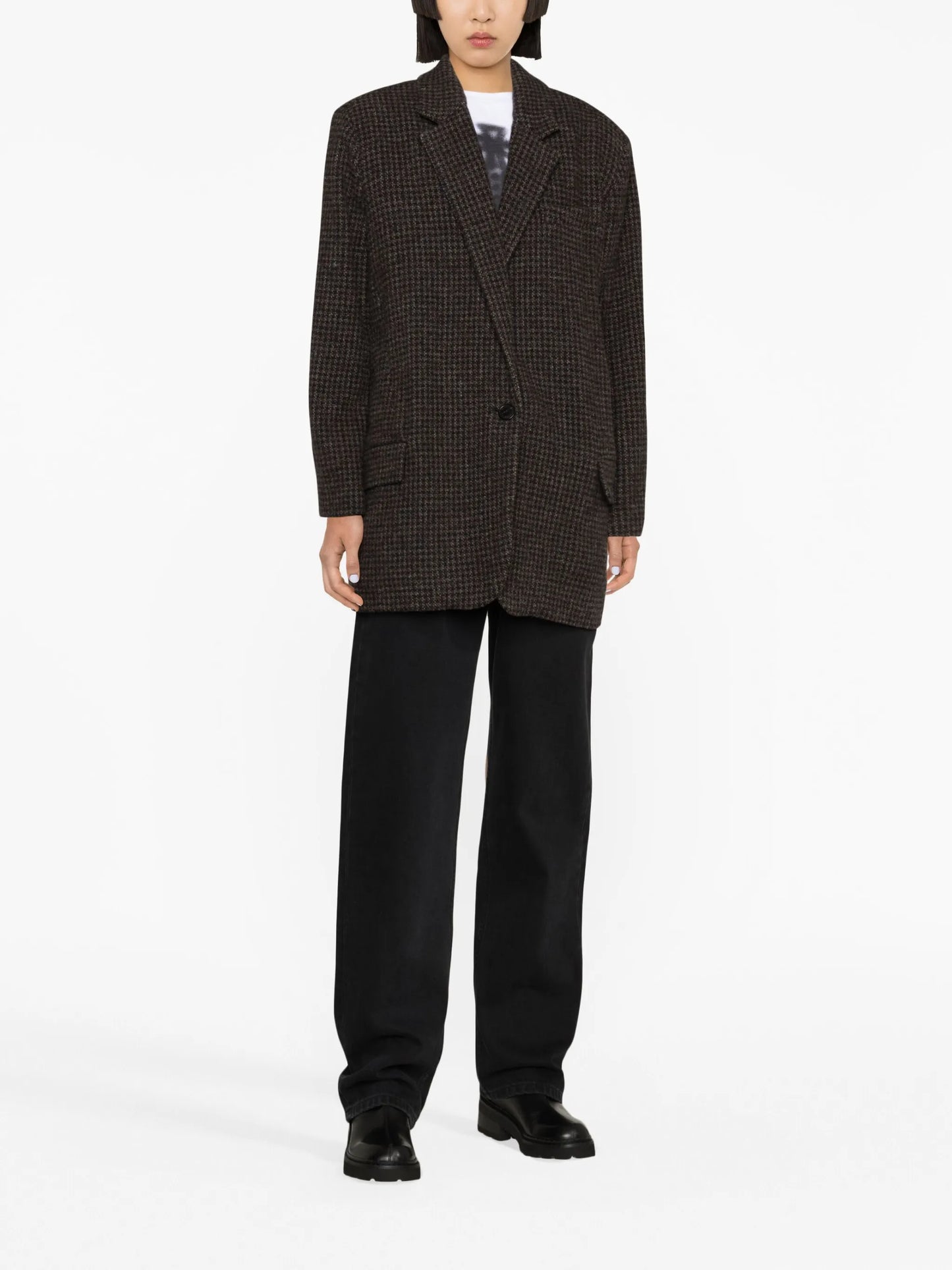 houndstooth wool blazer