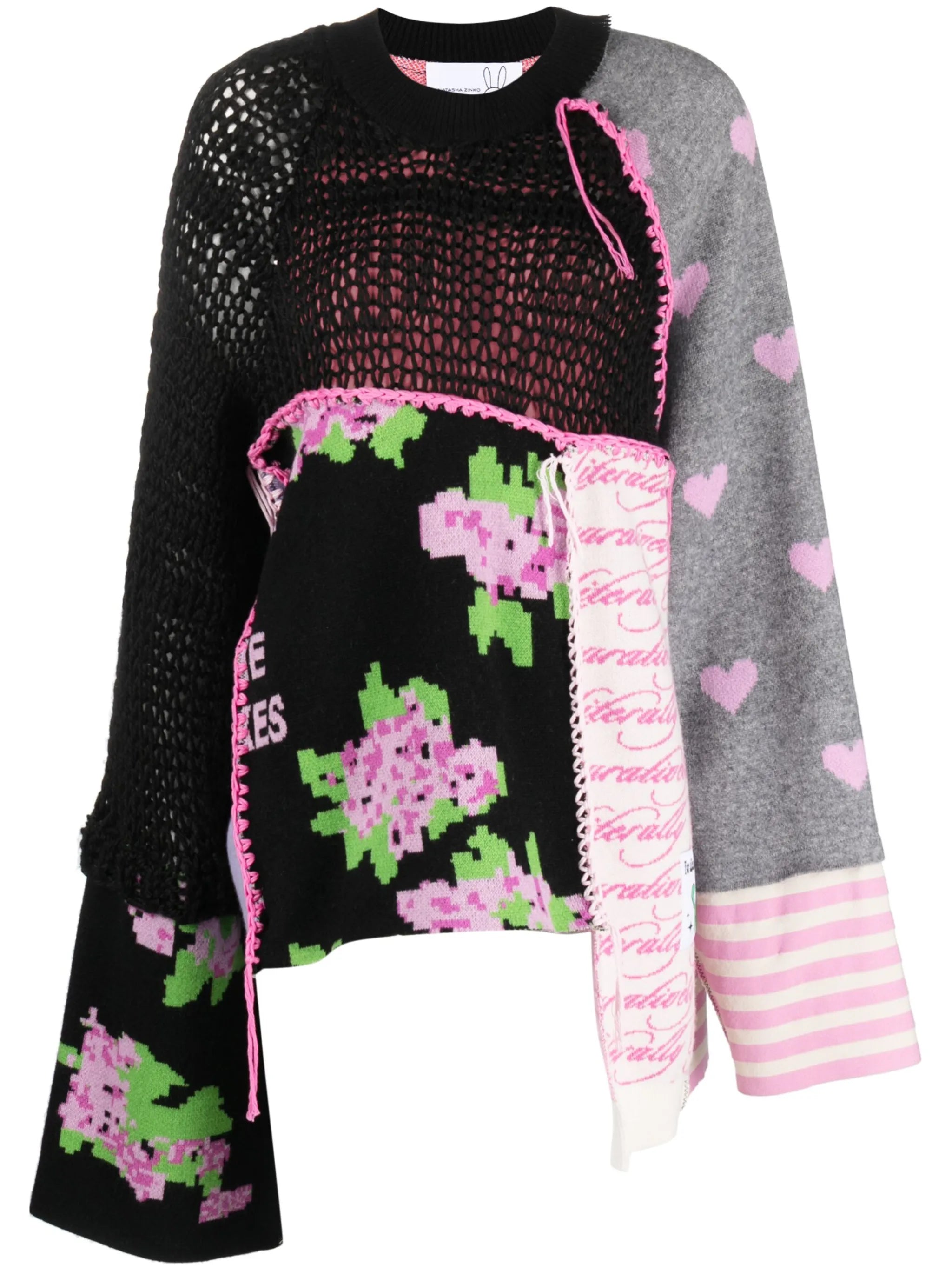 asymmetric patchwork jumper