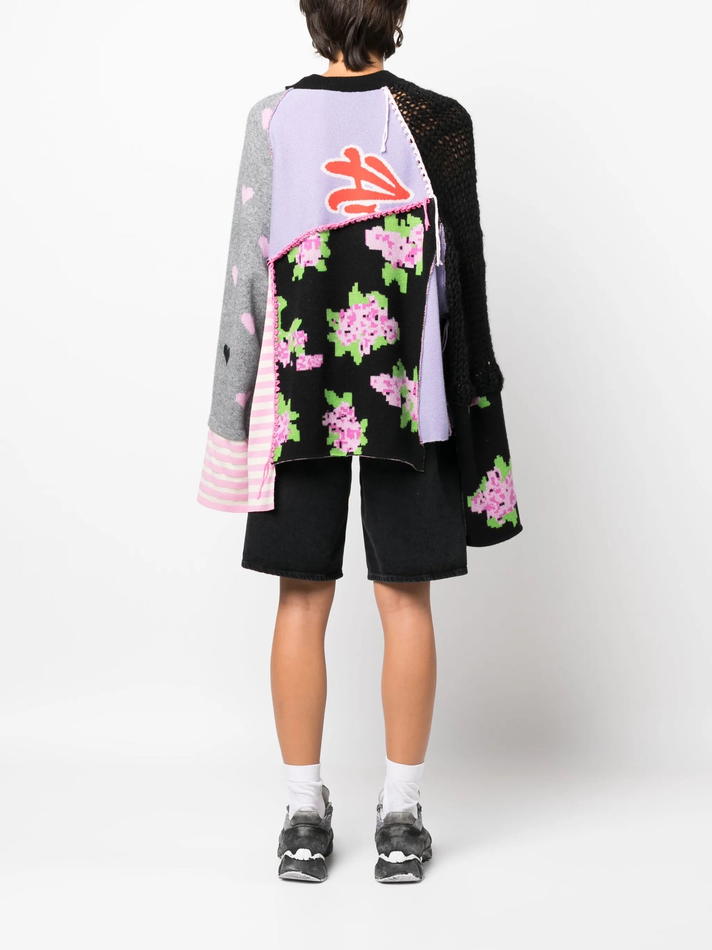 asymmetric patchwork jumper