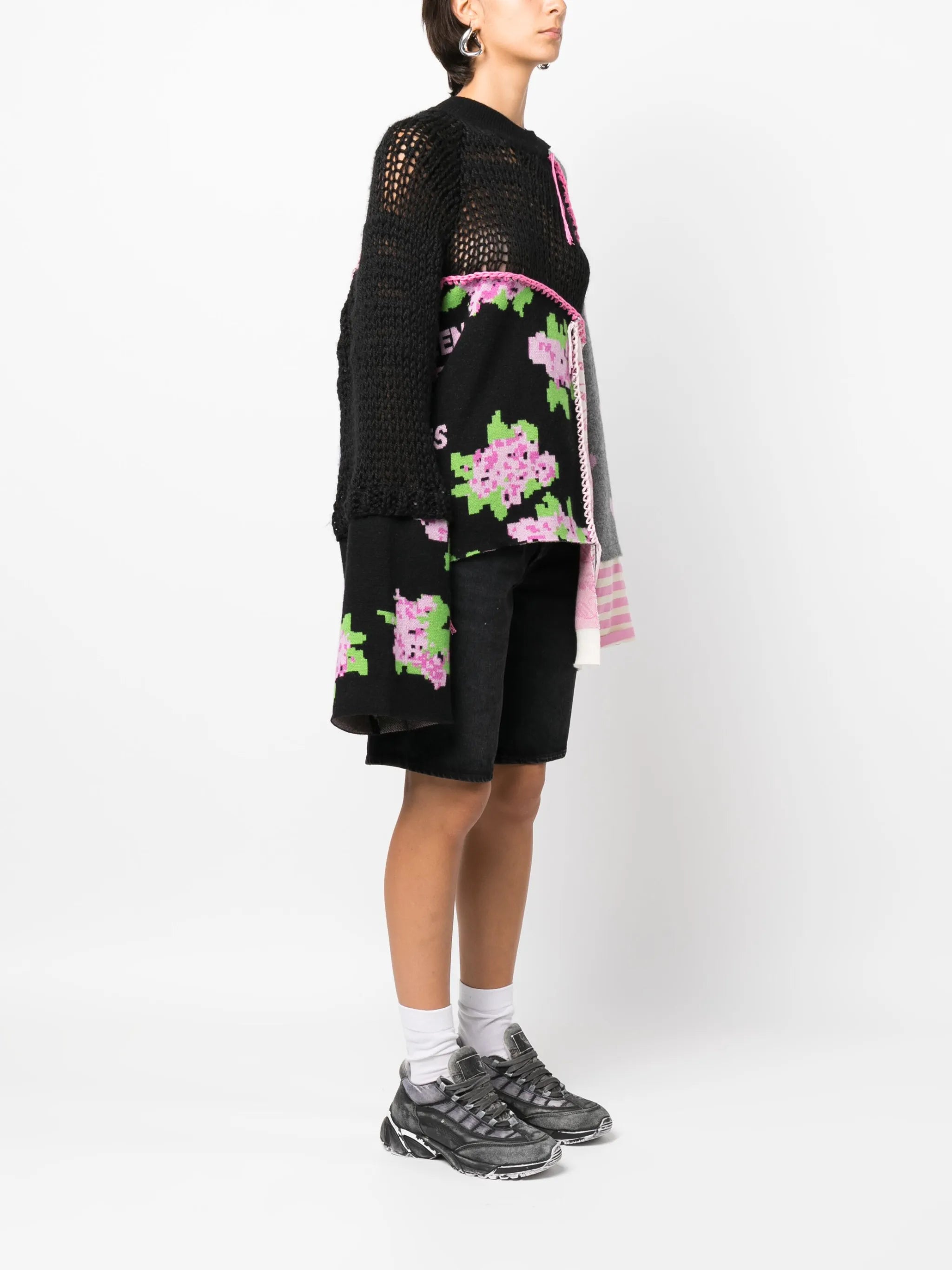asymmetric patchwork jumper