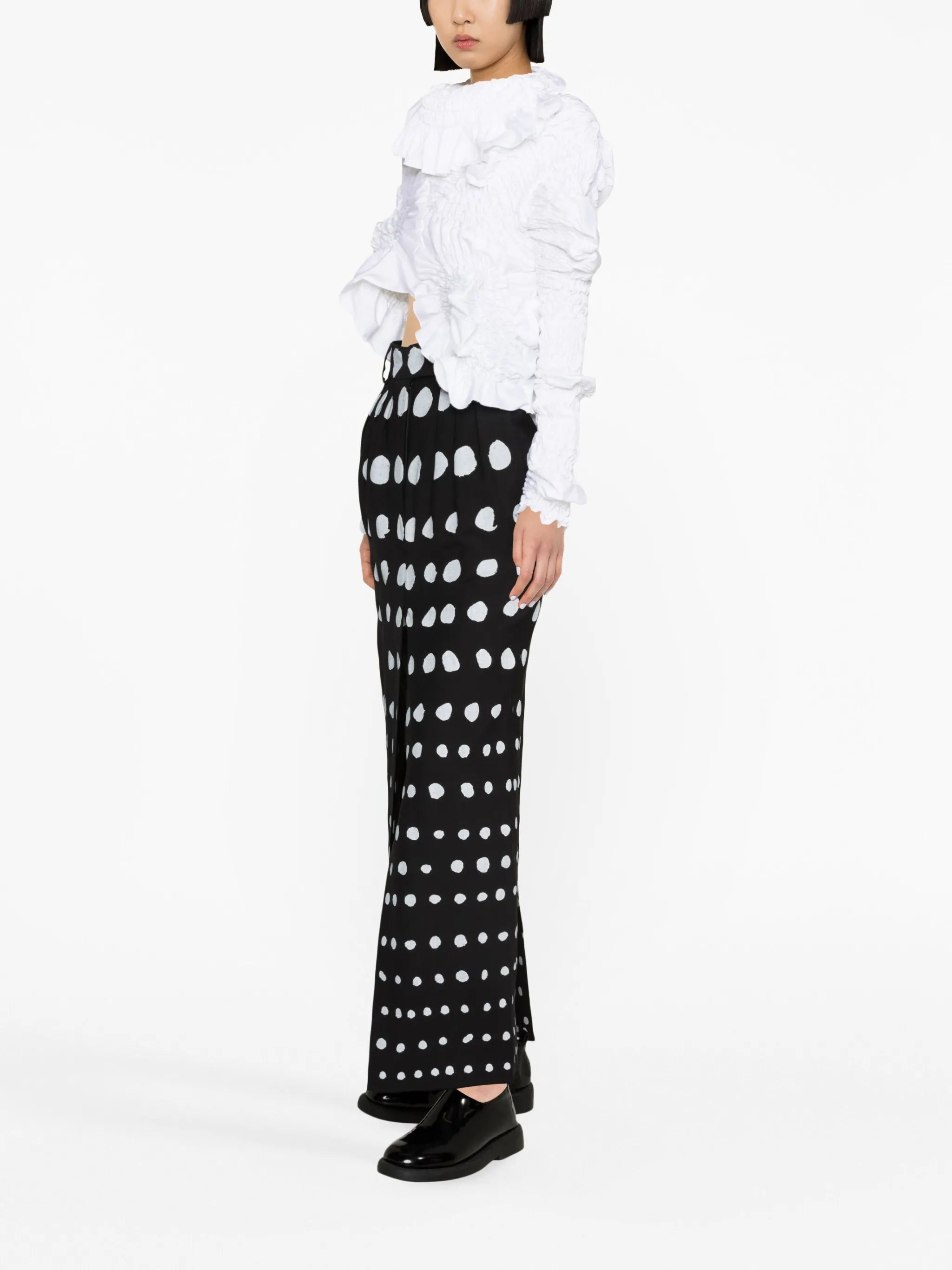 Iman dot-print pencil skirt