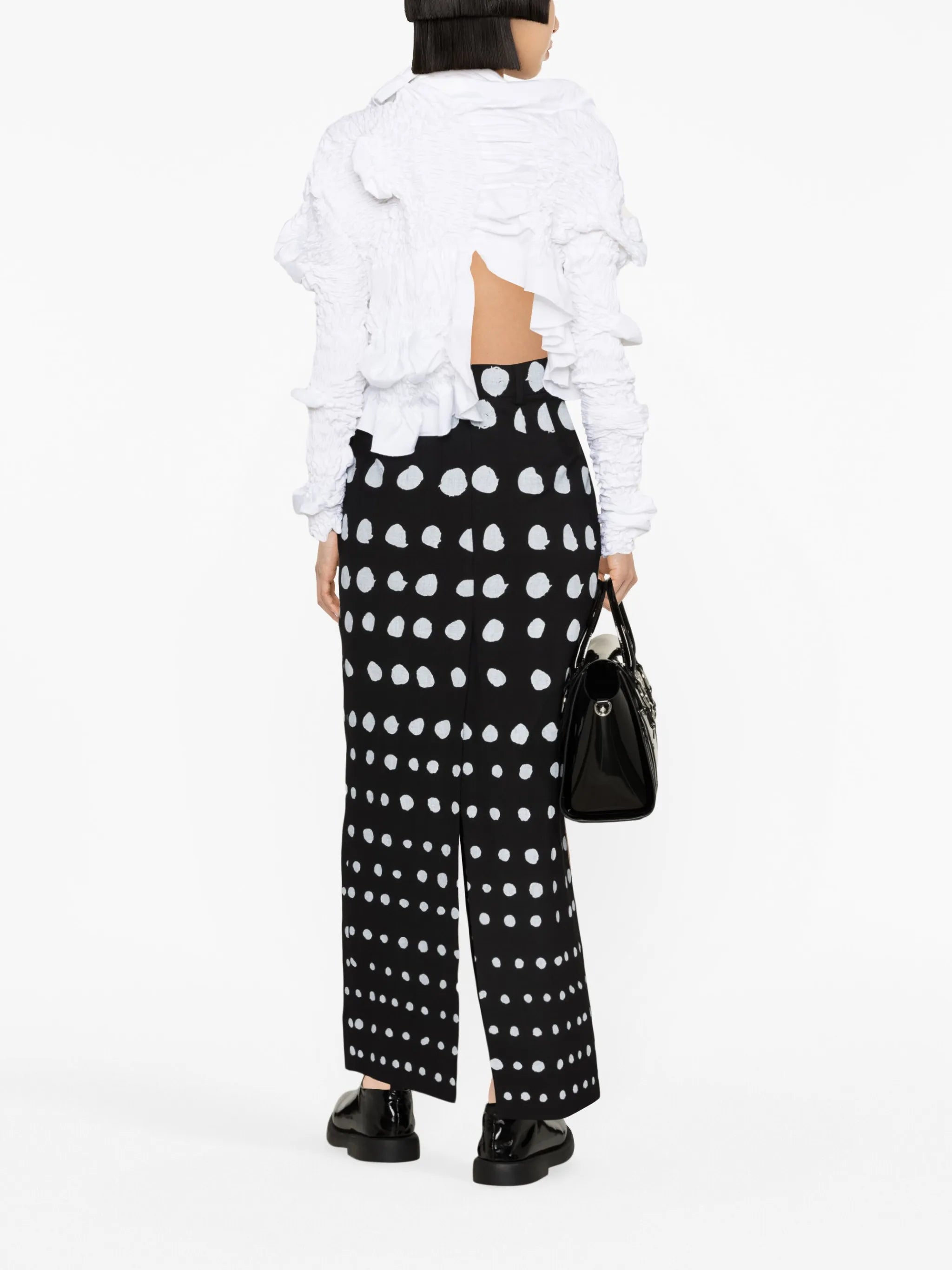 Iman dot-print pencil skirt