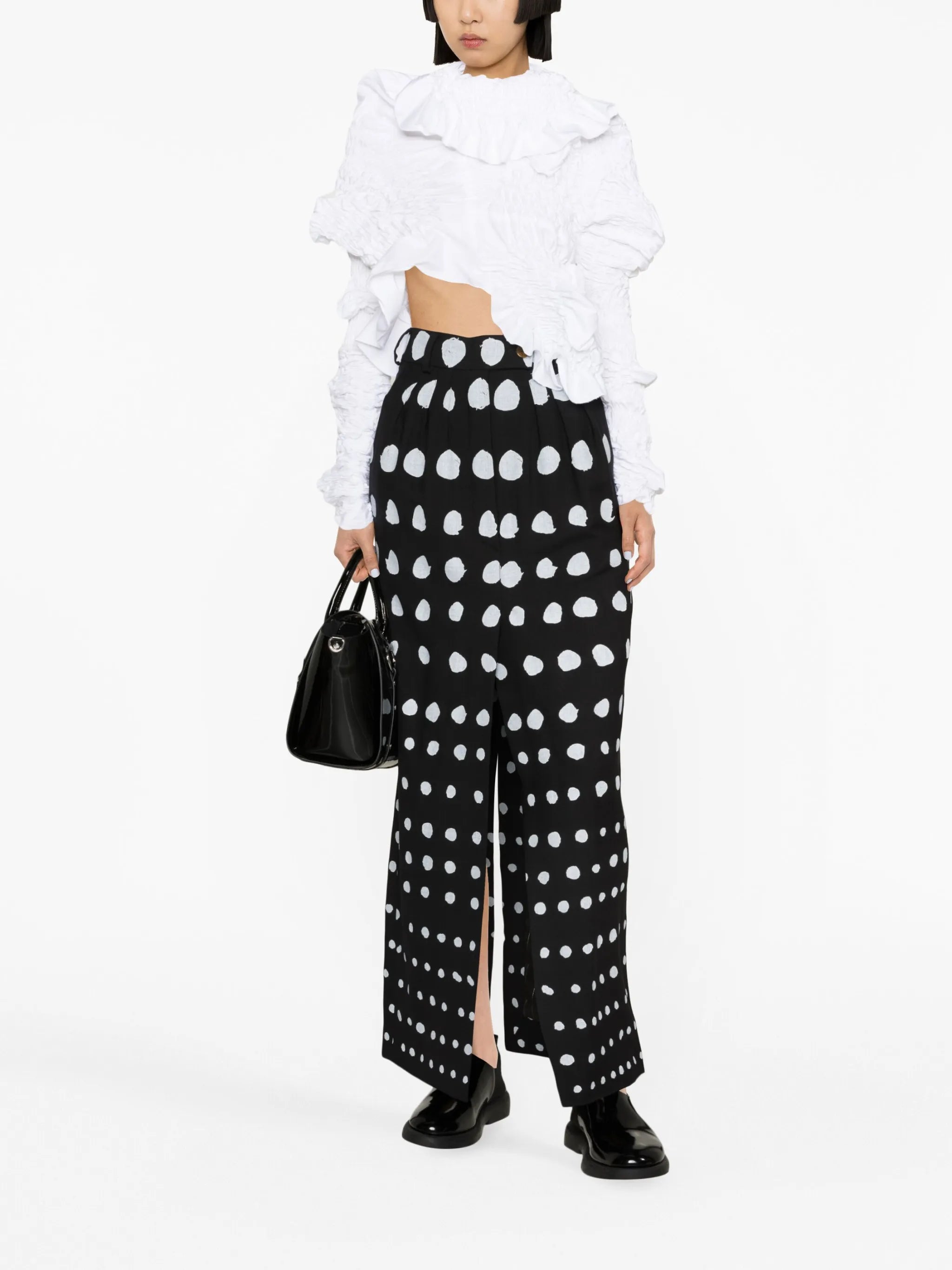 Iman dot-print pencil skirt