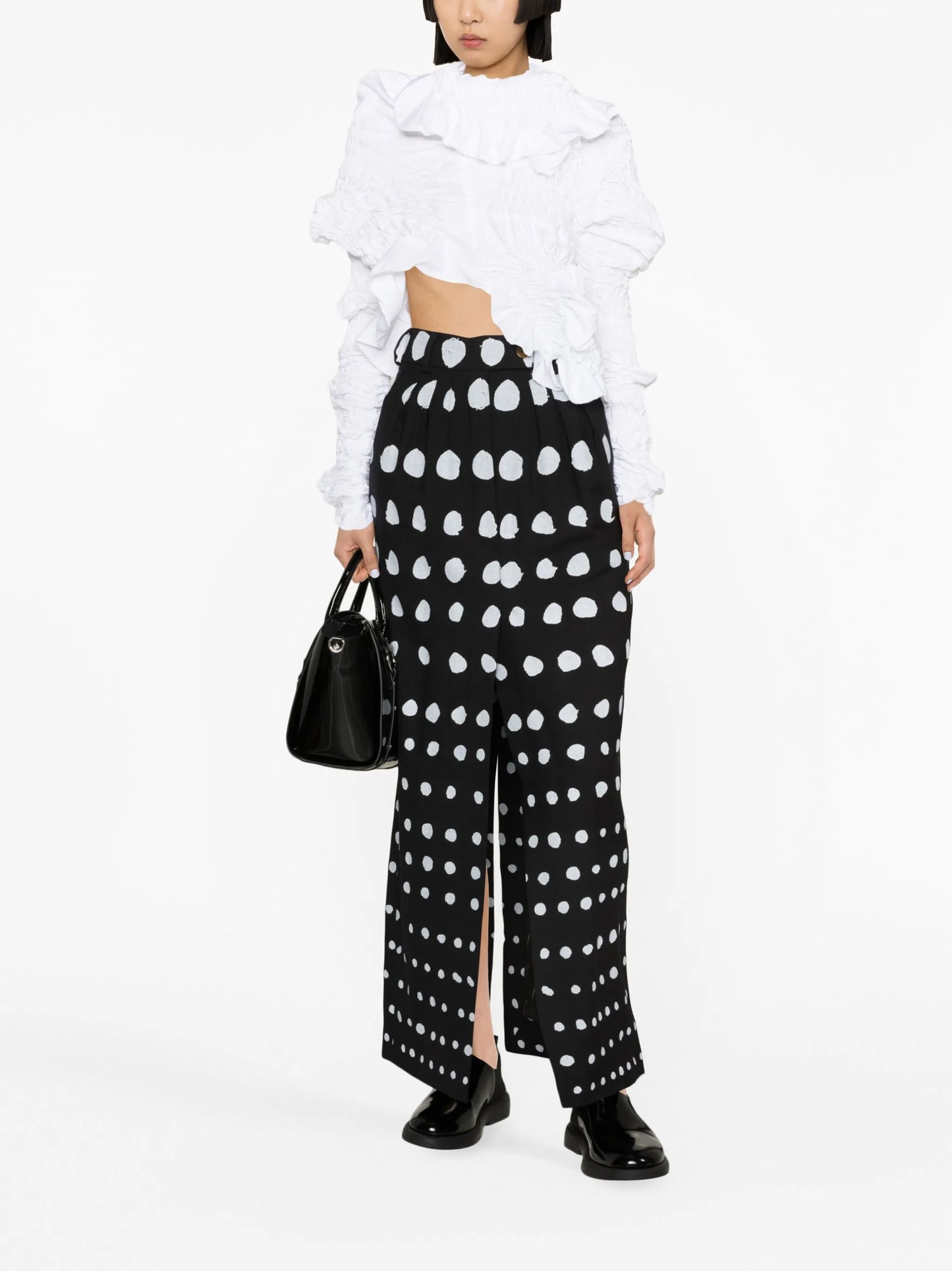 Iman dot-print pencil skirt