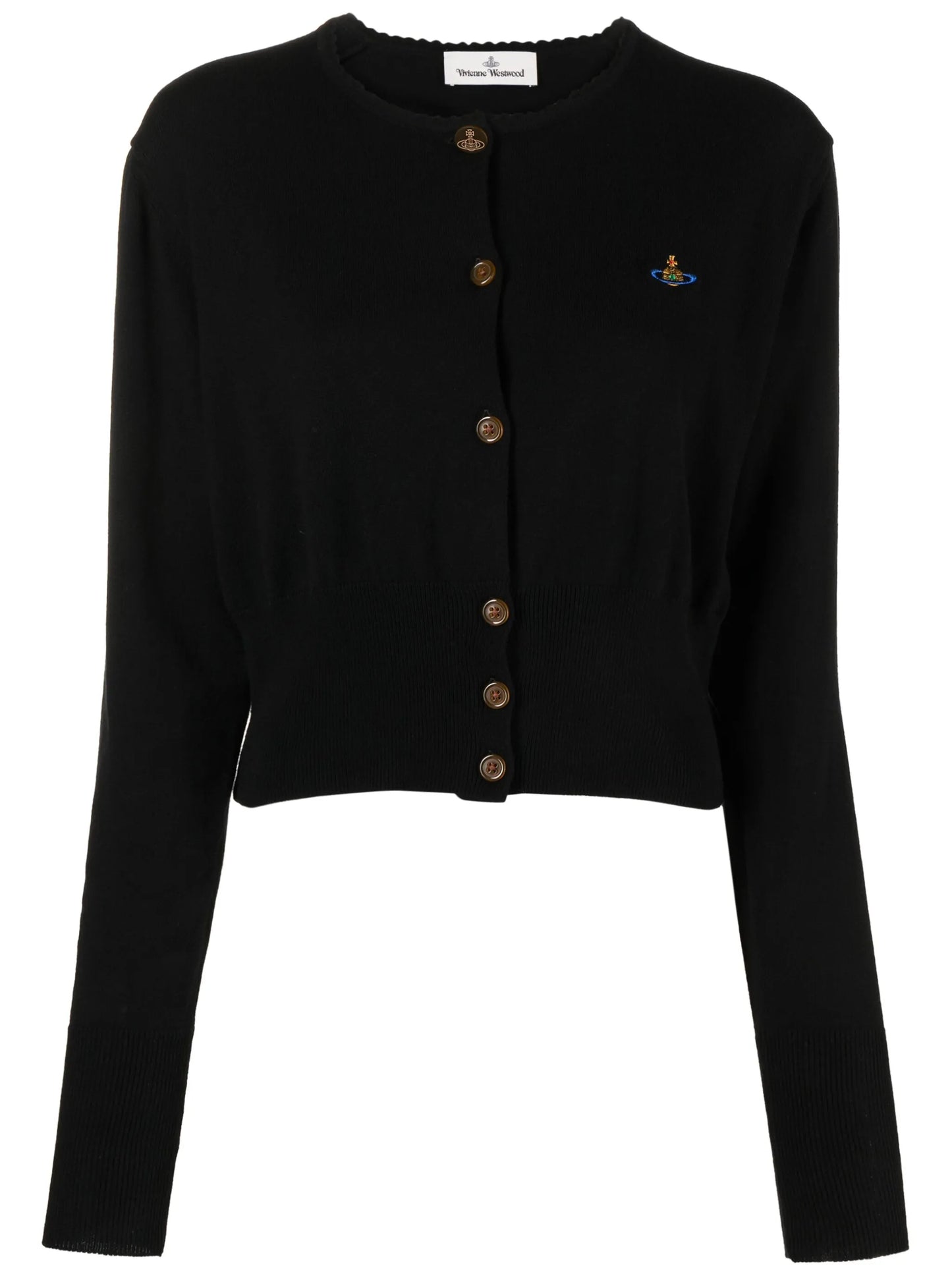 Orb logo-embroidery cardigan