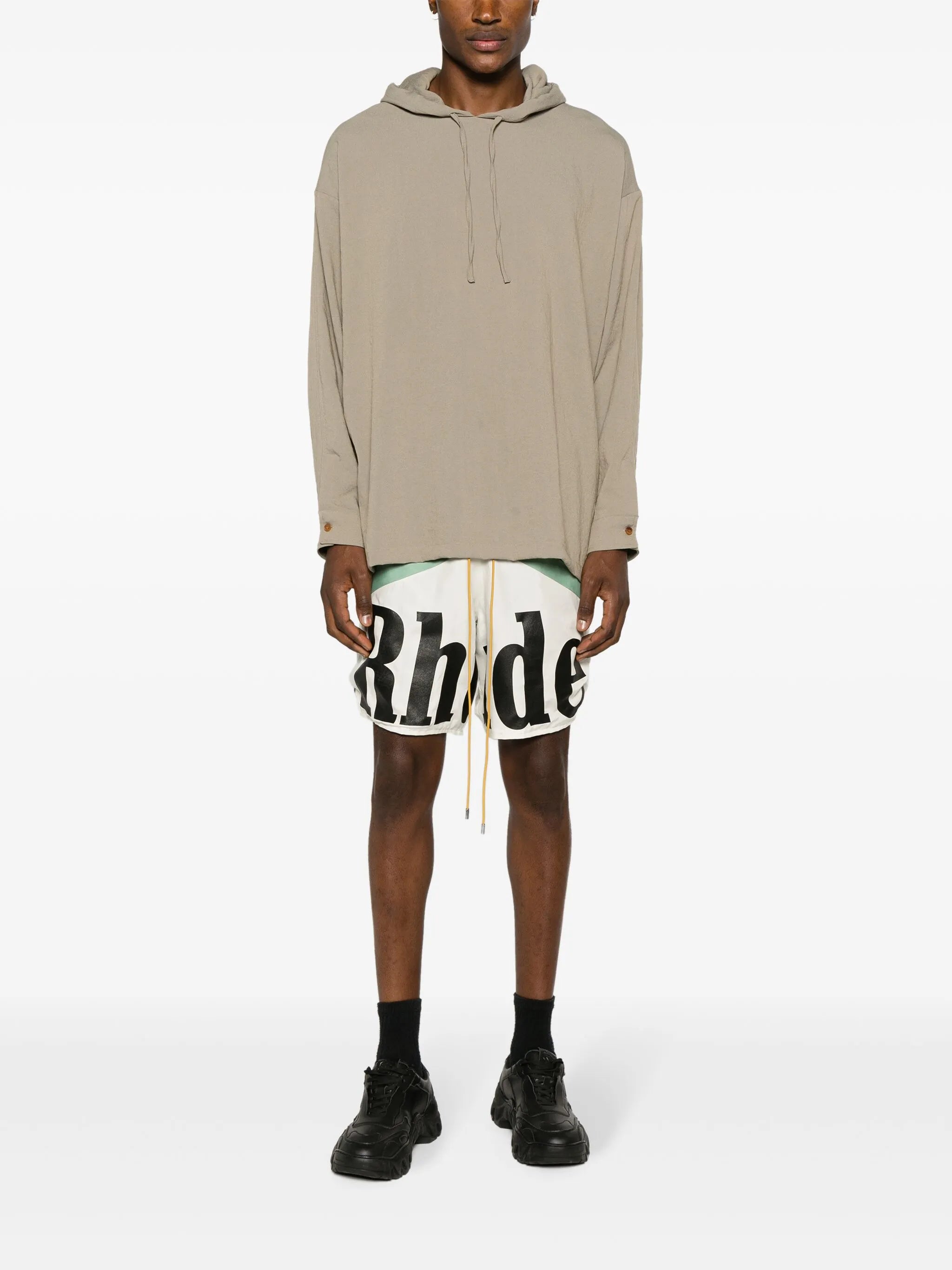 logo-print drawstring deck shorts