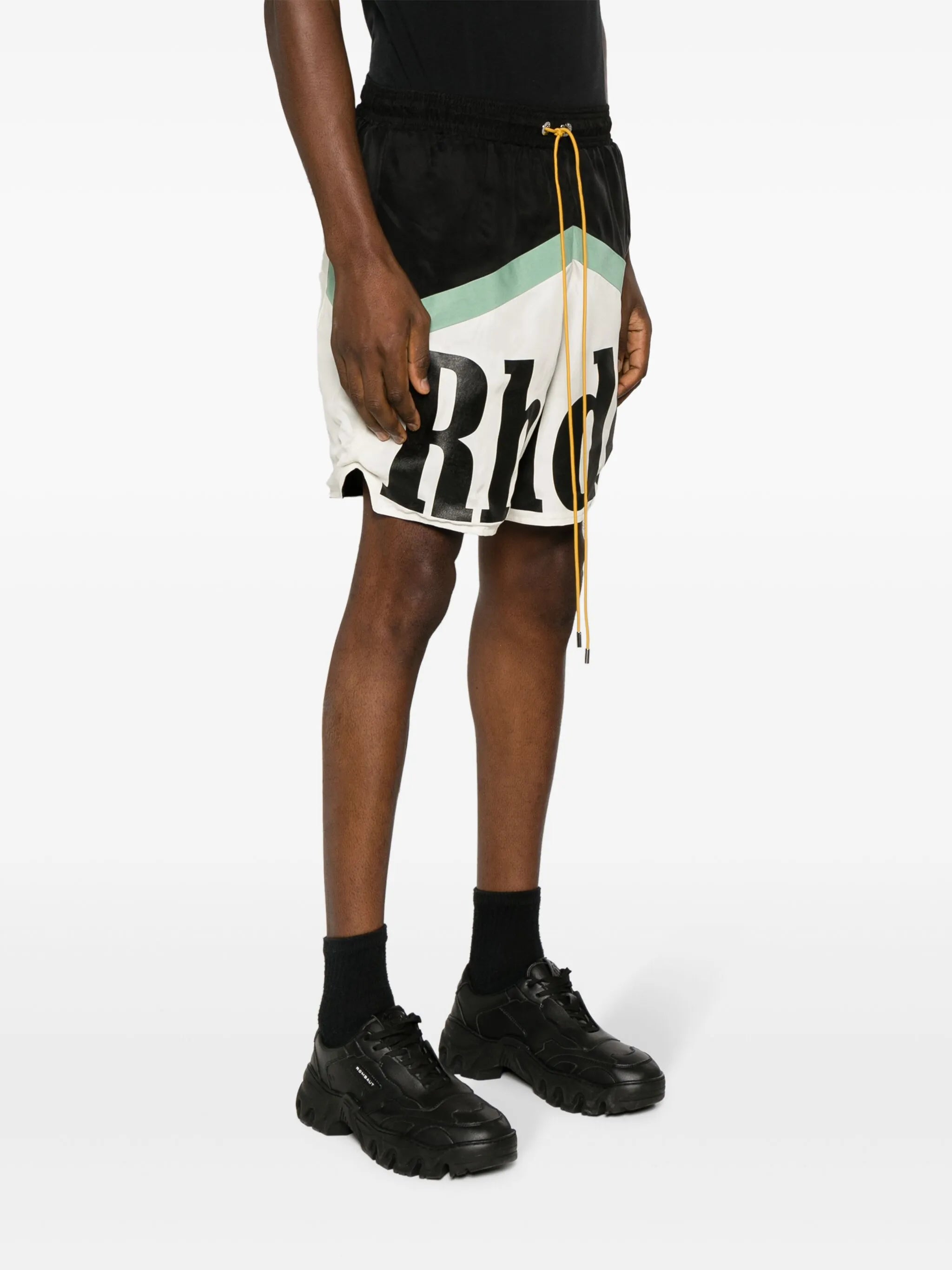 logo-print drawstring deck shorts