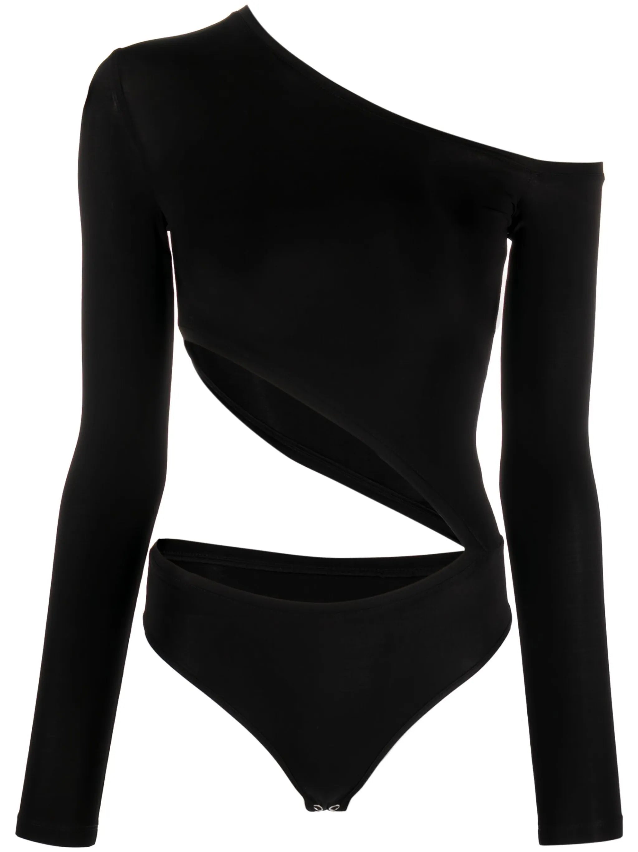 Diagonal-cut long-sleeved body