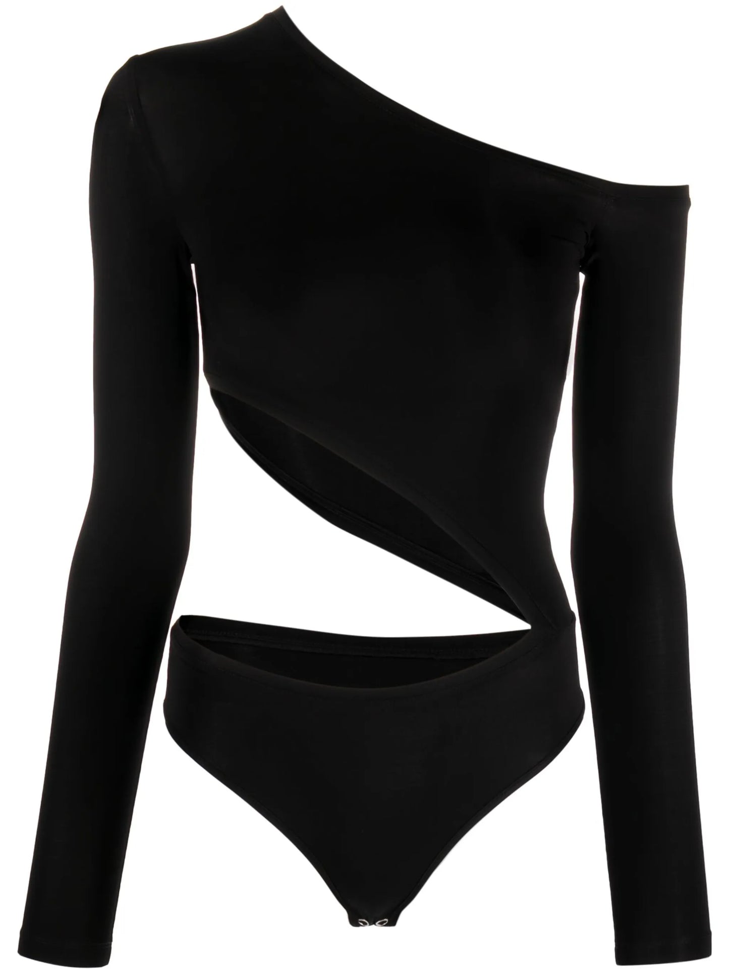 Diagonal-cut long-sleeved body