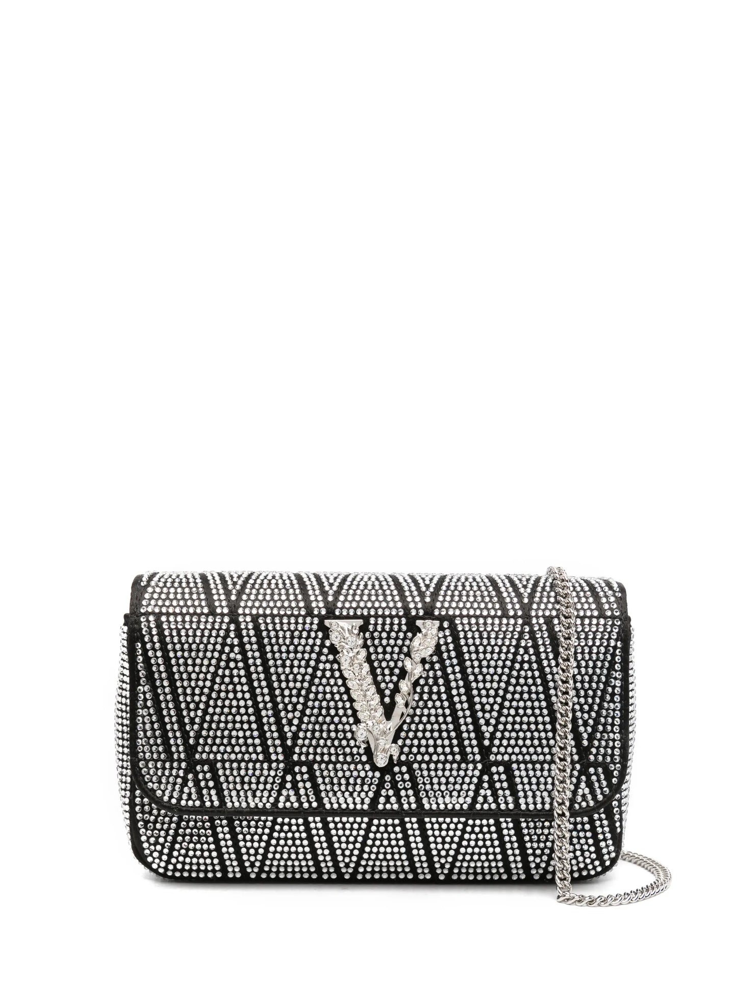 Virtus crystal-embellished leather shoulder bag