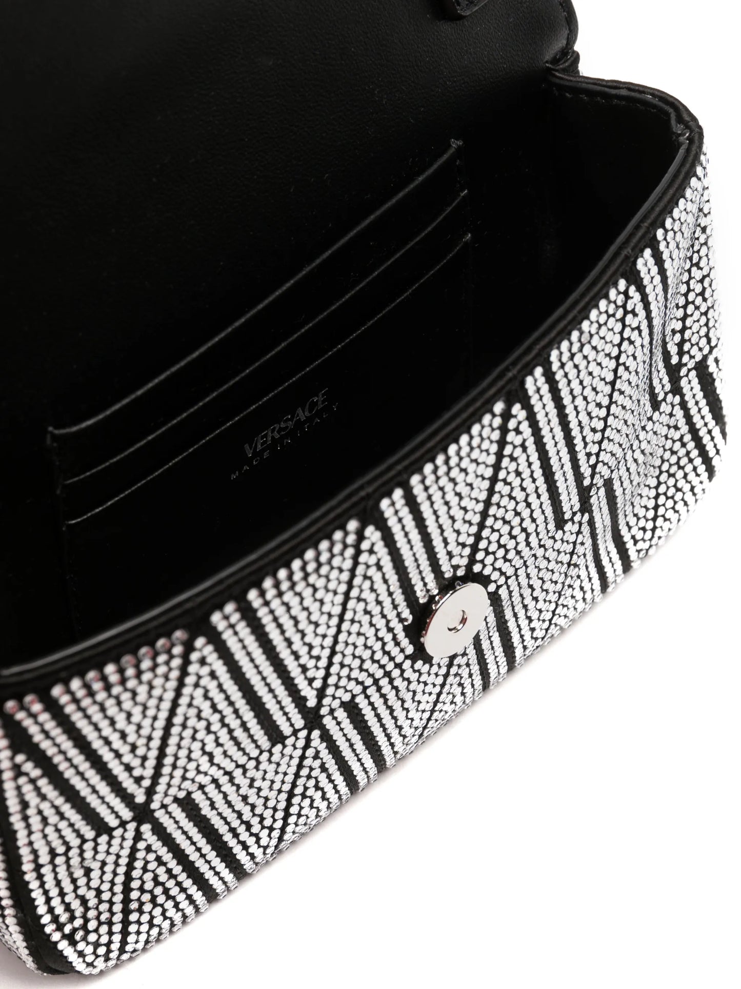 Virtus crystal-embellished leather shoulder bag