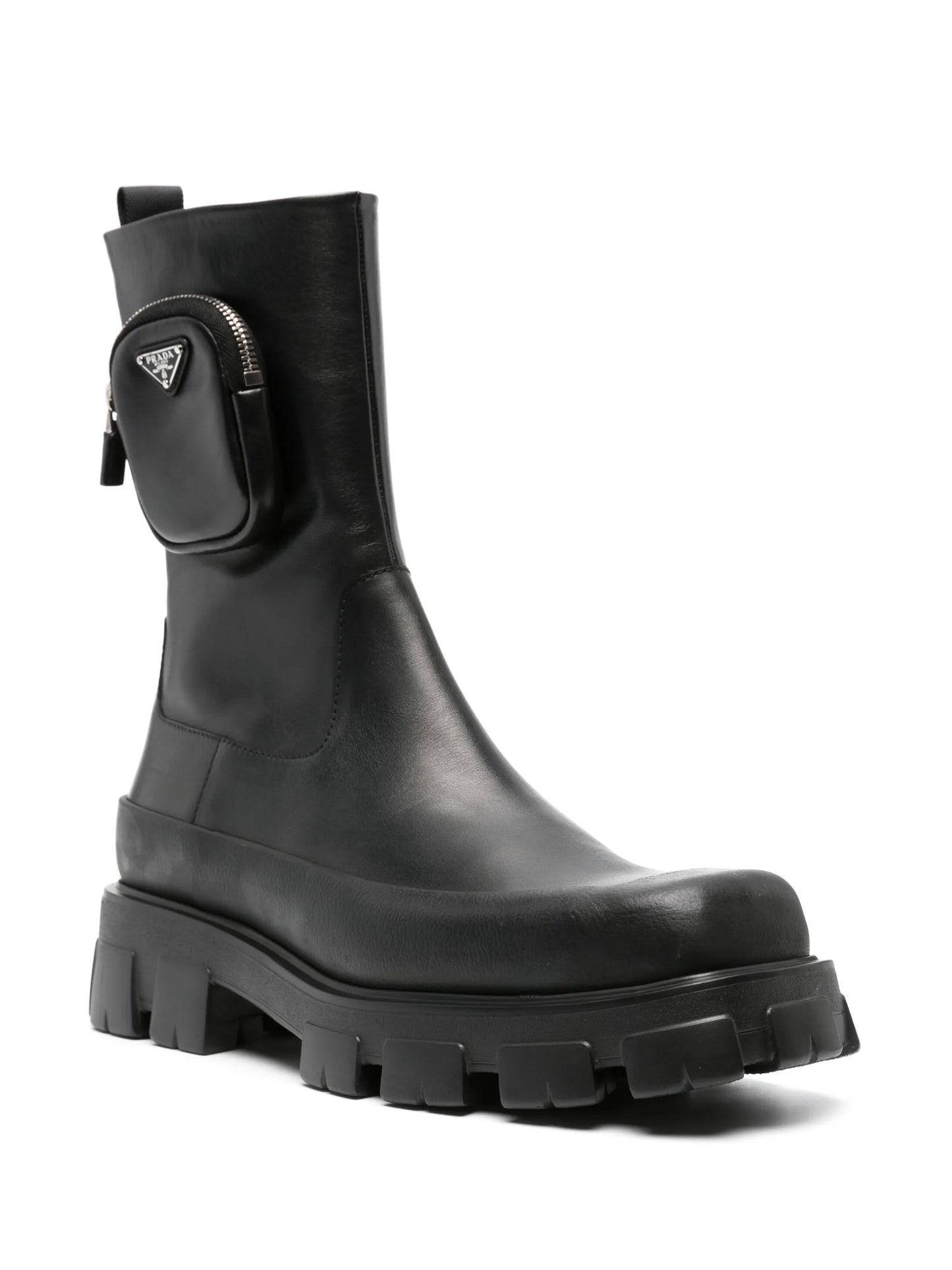 Cobblestone pouch-detail leather boots