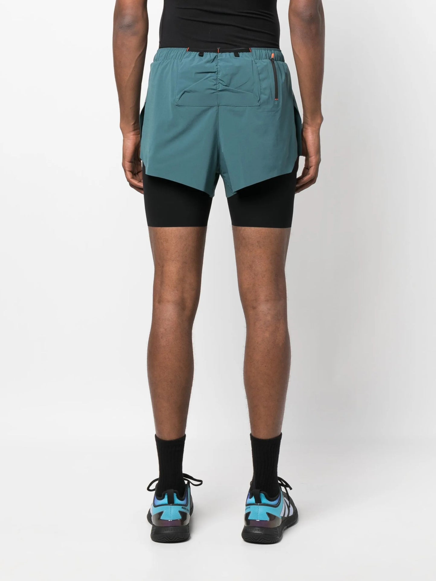 overlapping-panel performance shorts