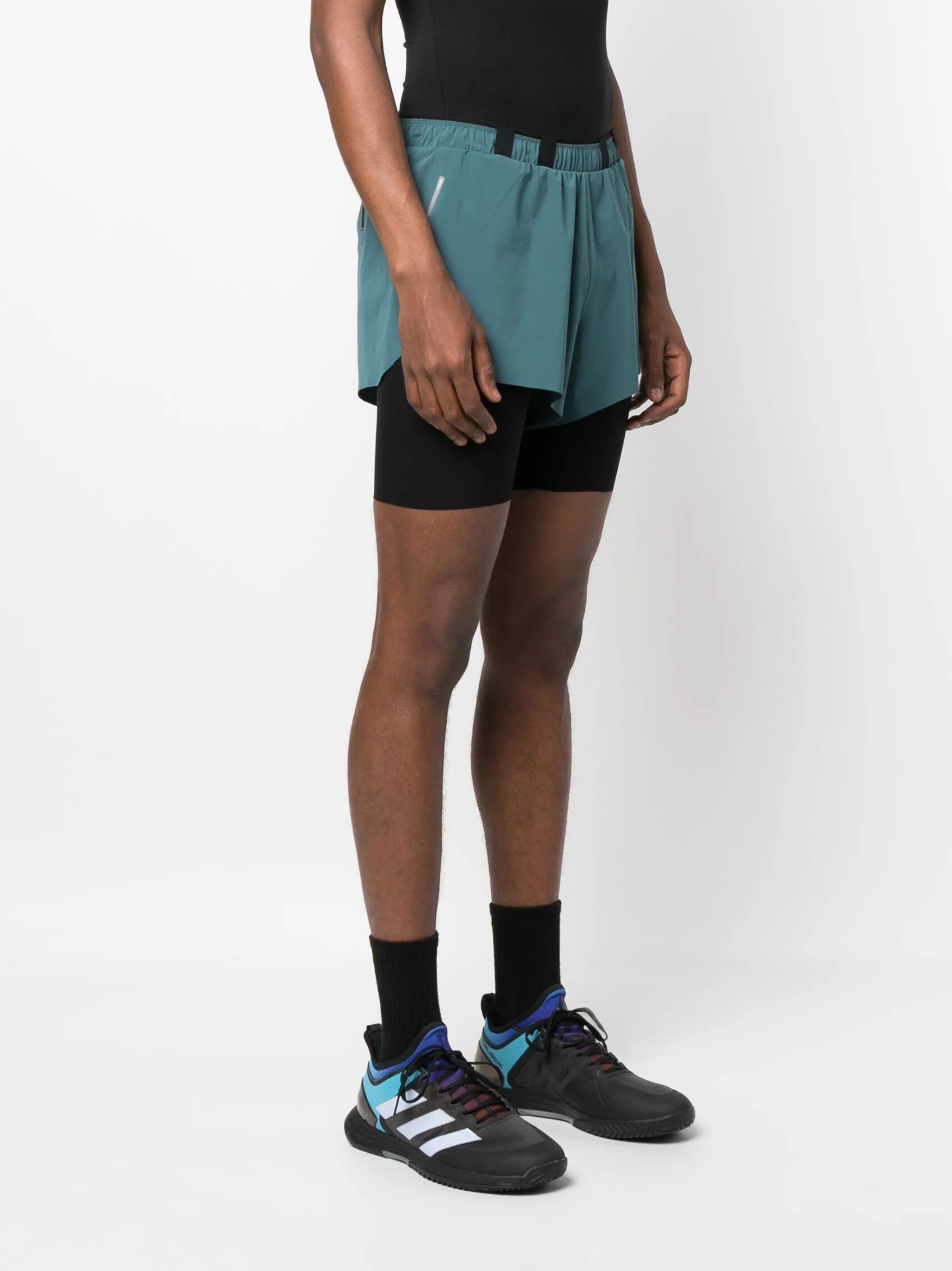 overlapping-panel performance shorts