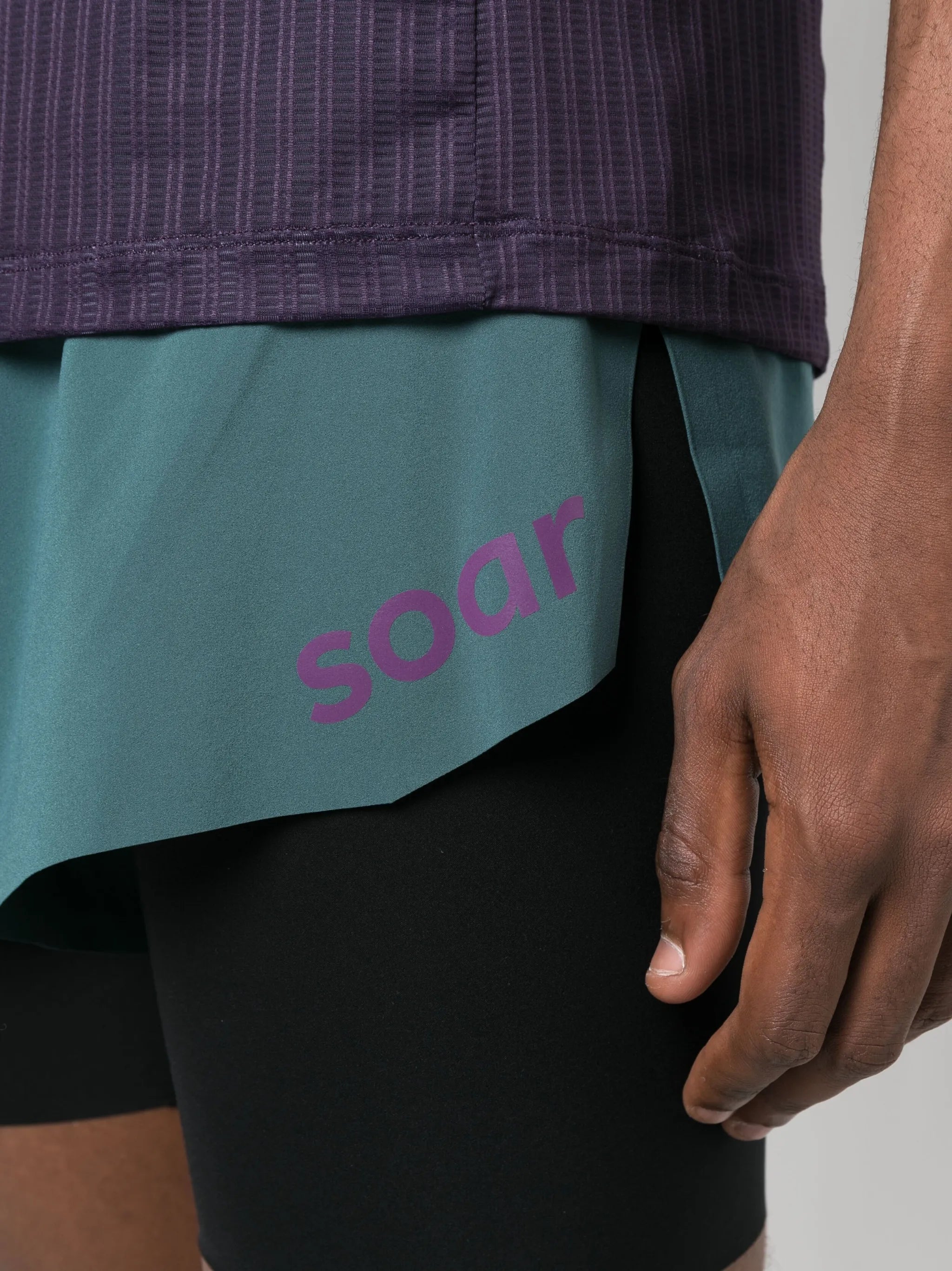 overlapping-panel performance shorts