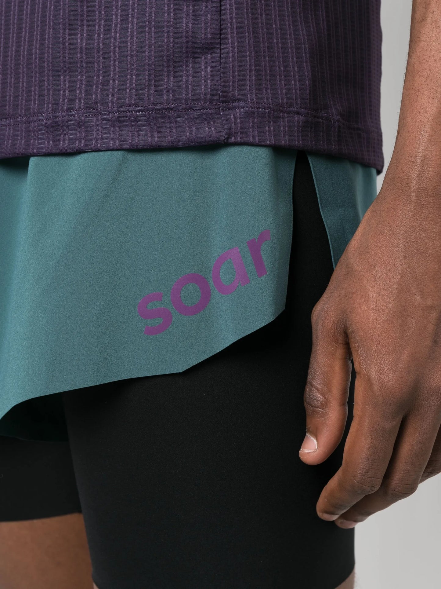 overlapping-panel performance shorts