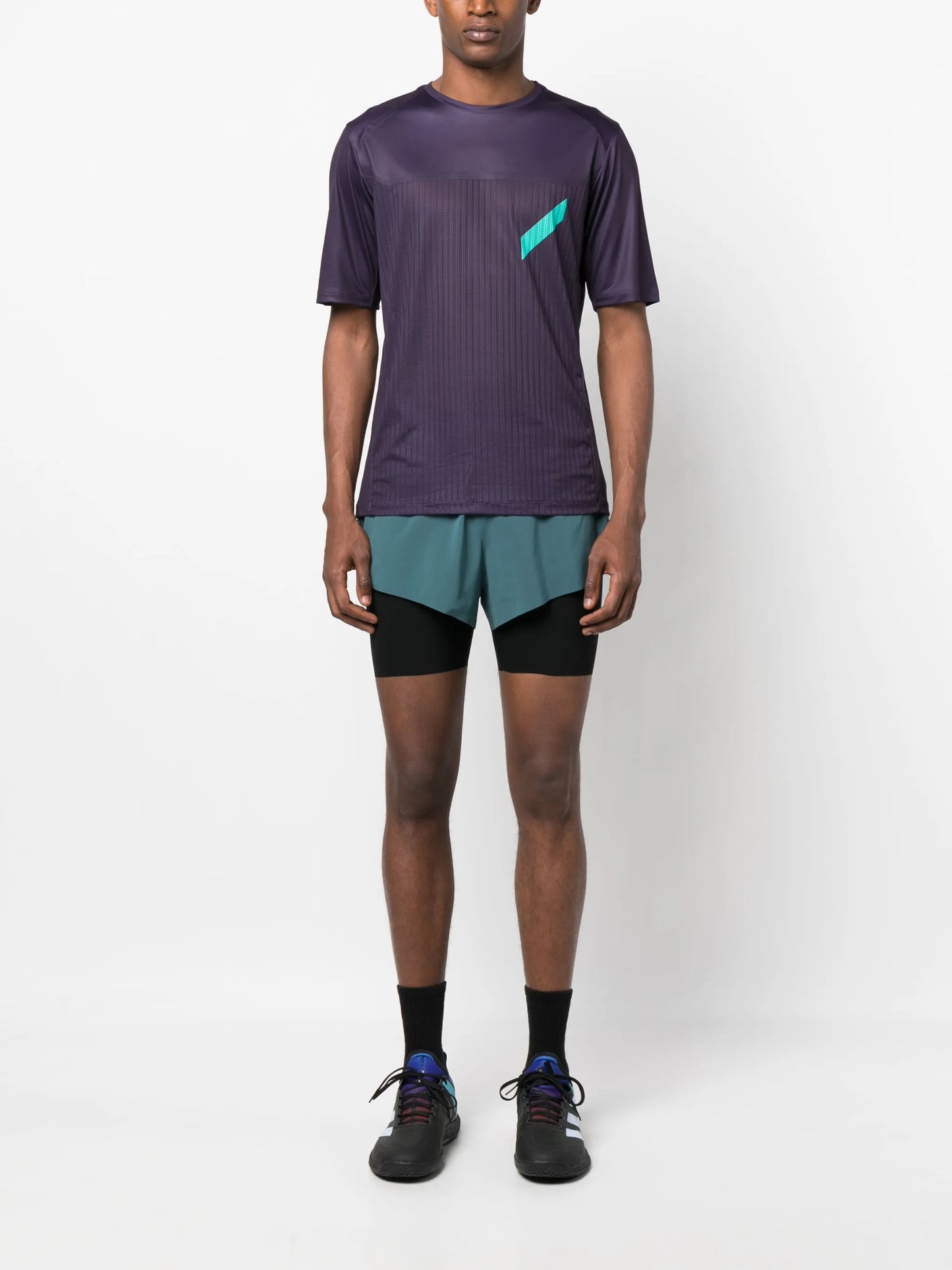 overlapping-panel performance shorts