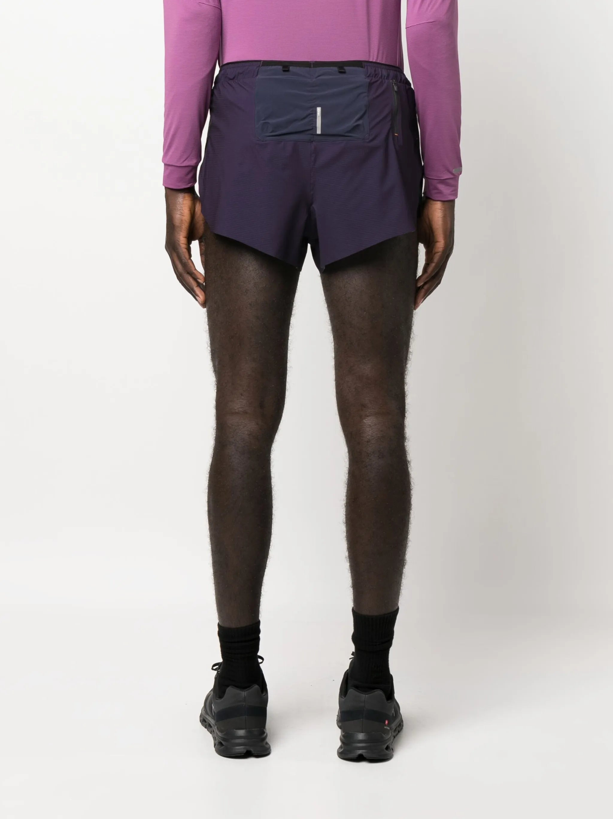 grid-pattern track shorts