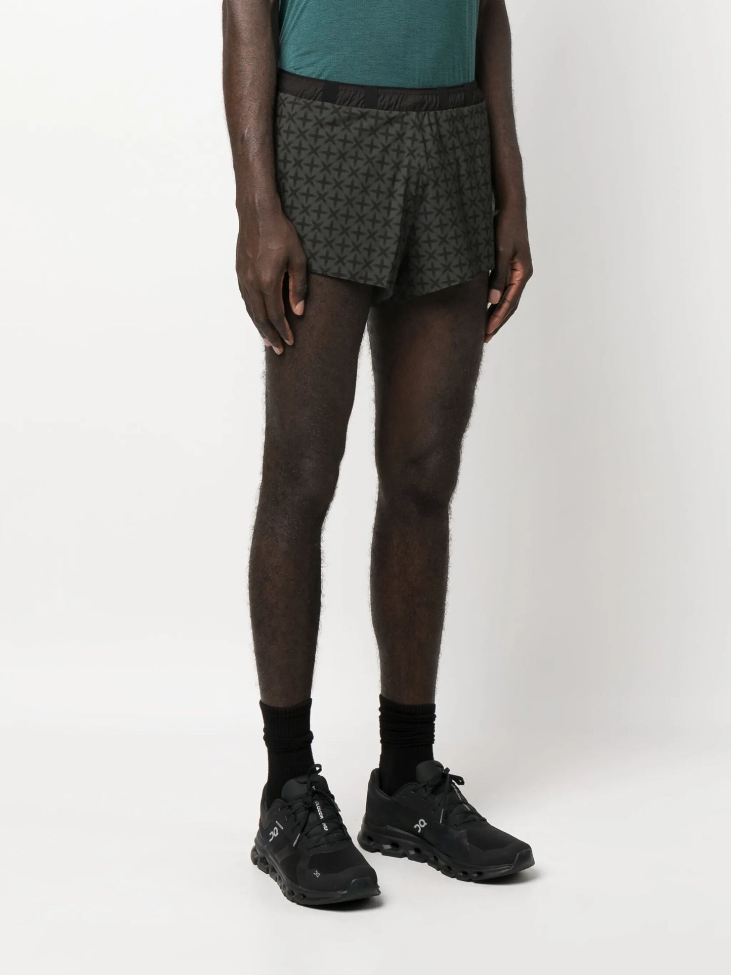 graphic-print running shorts
