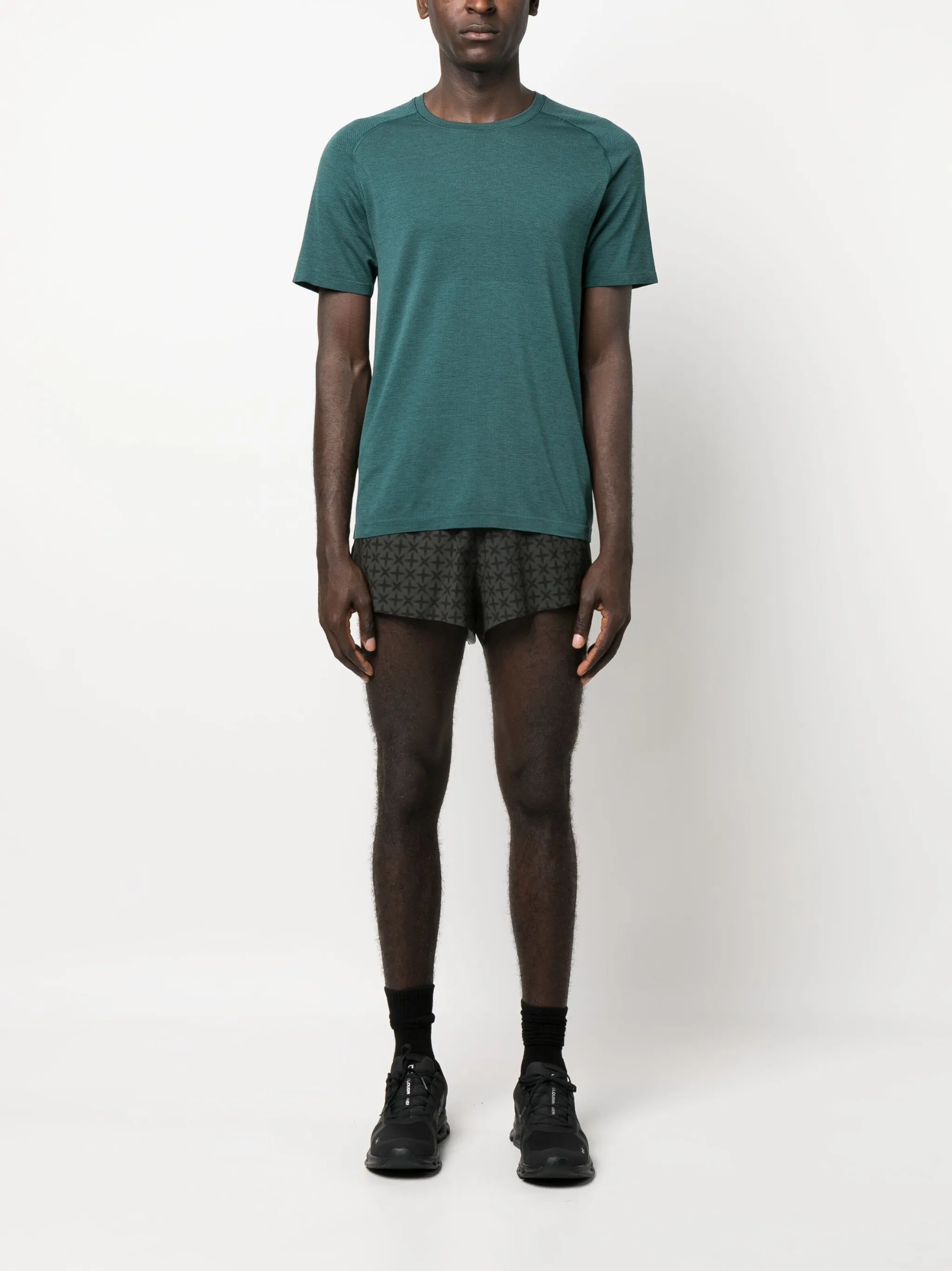 graphic-print running shorts
